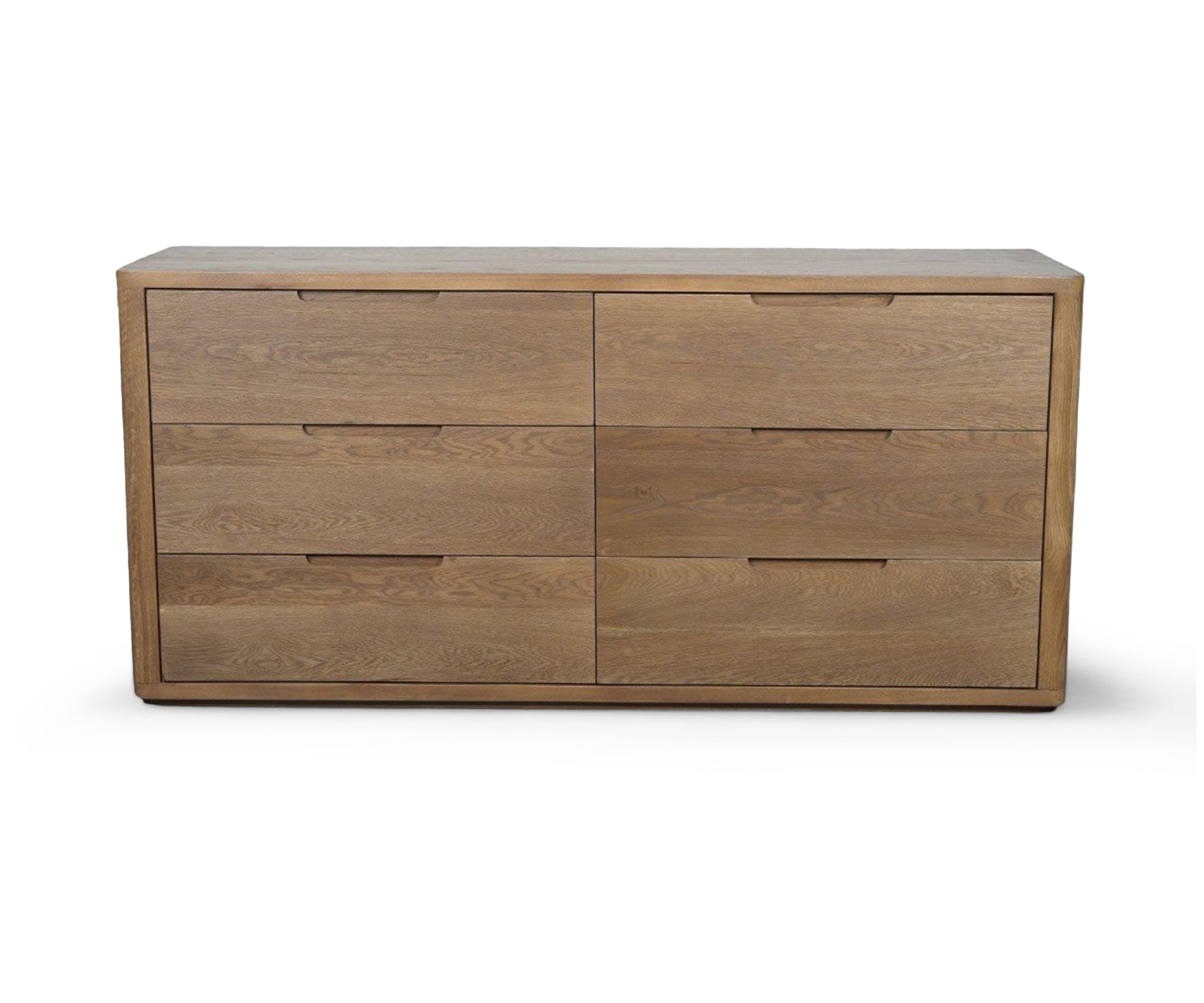 Oak Wood Modern 6 Drawer Chest