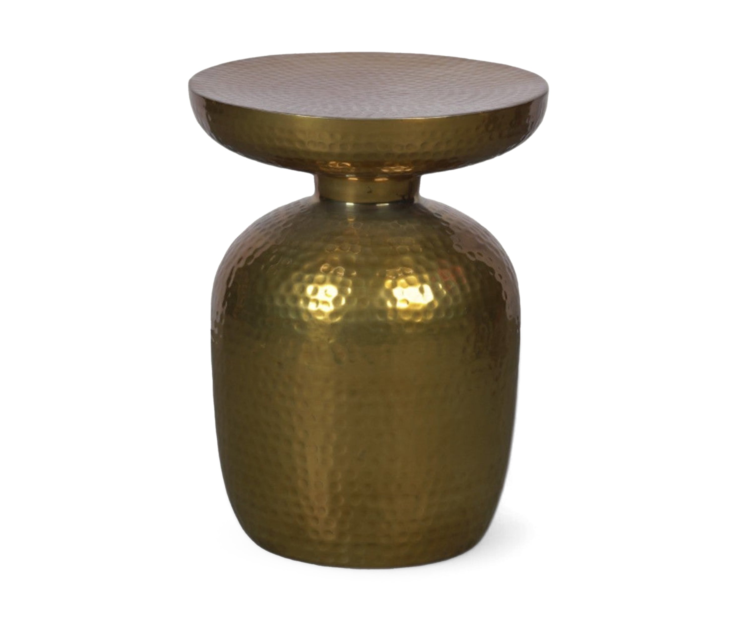 Hammered Round Metal Side Table