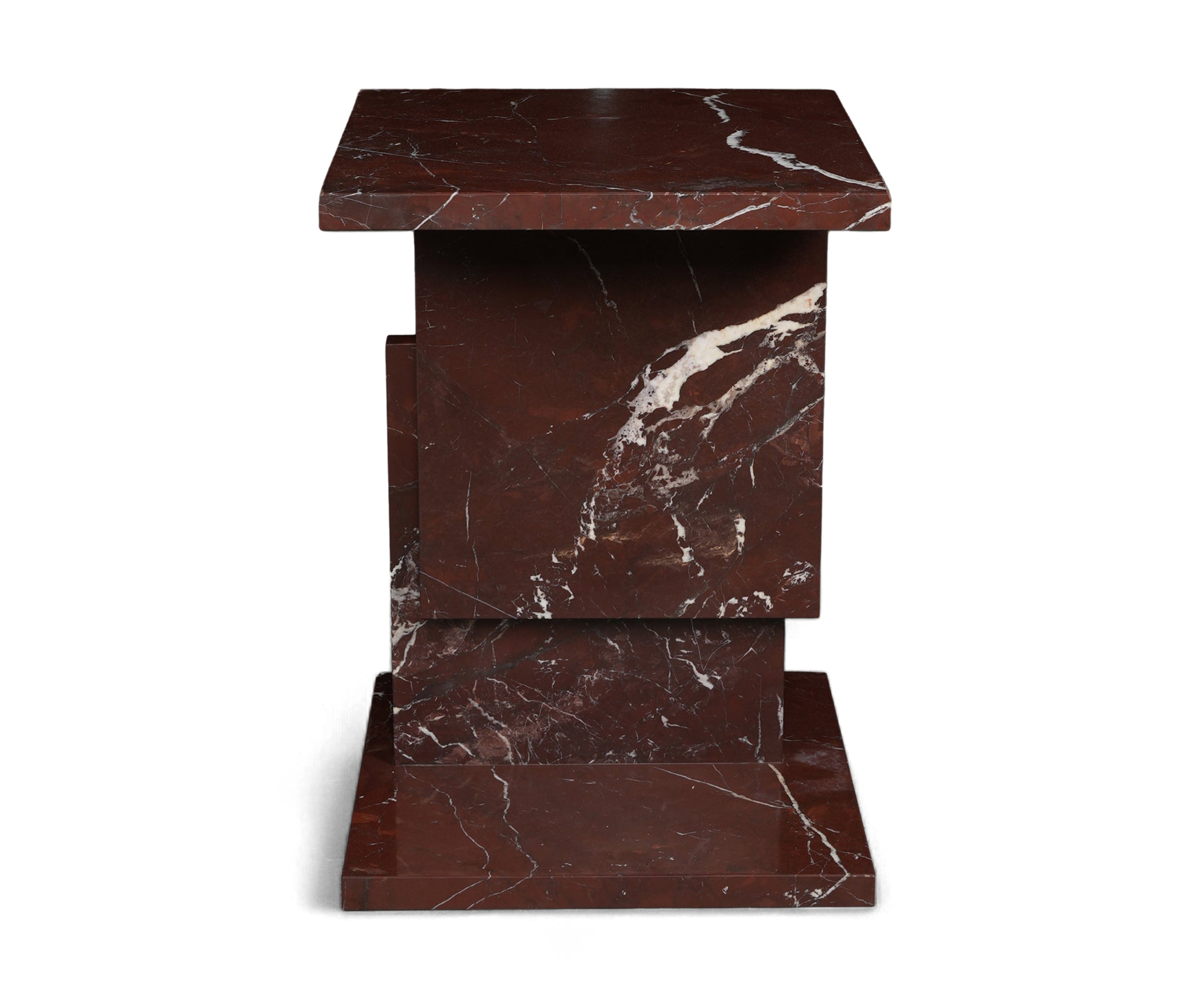 Modern Red Marble Accent Table