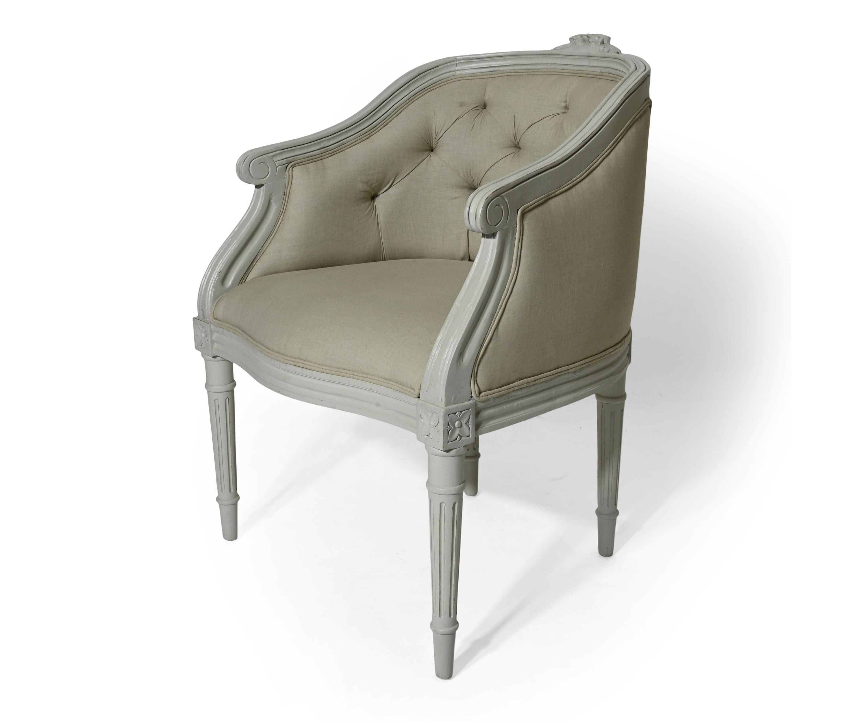 Upholstered Wooden Arm Chair