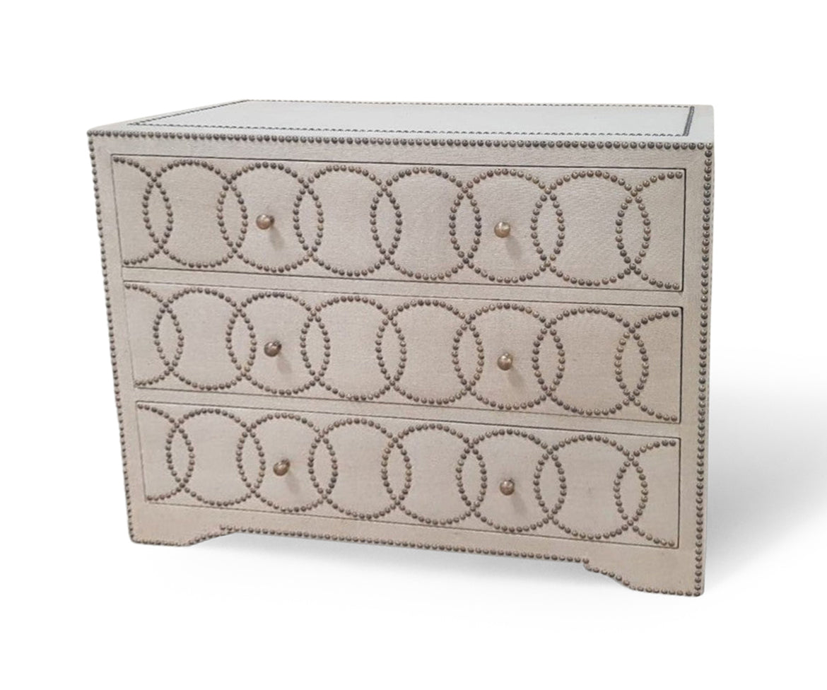 Linen Upholstred Chest of drawer