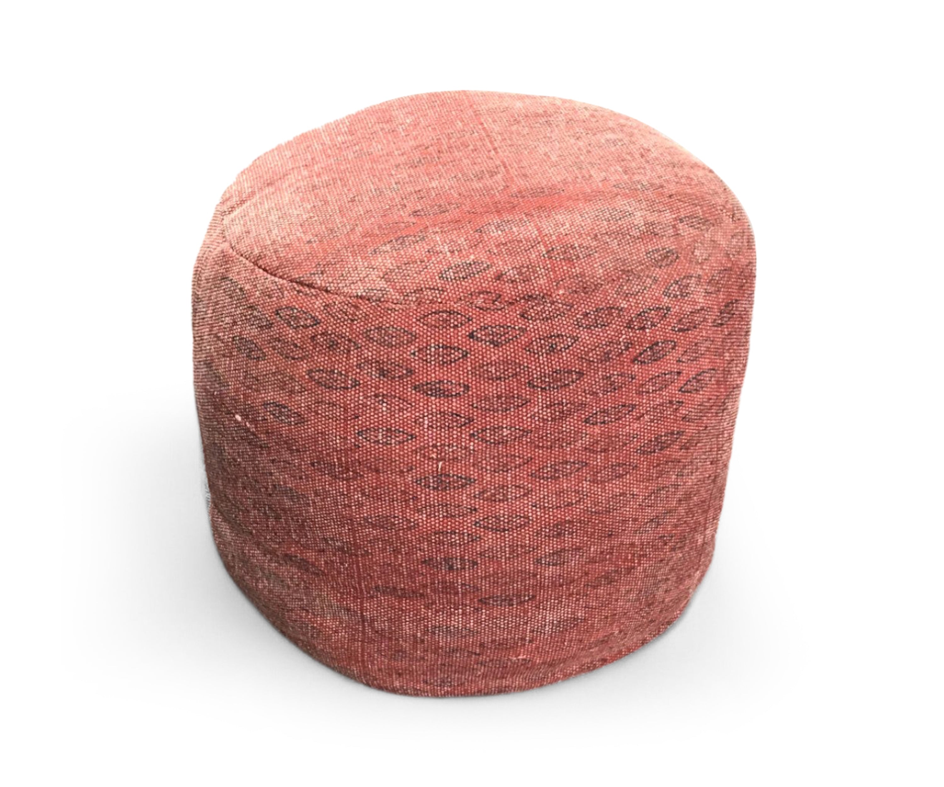 Red printed pouf