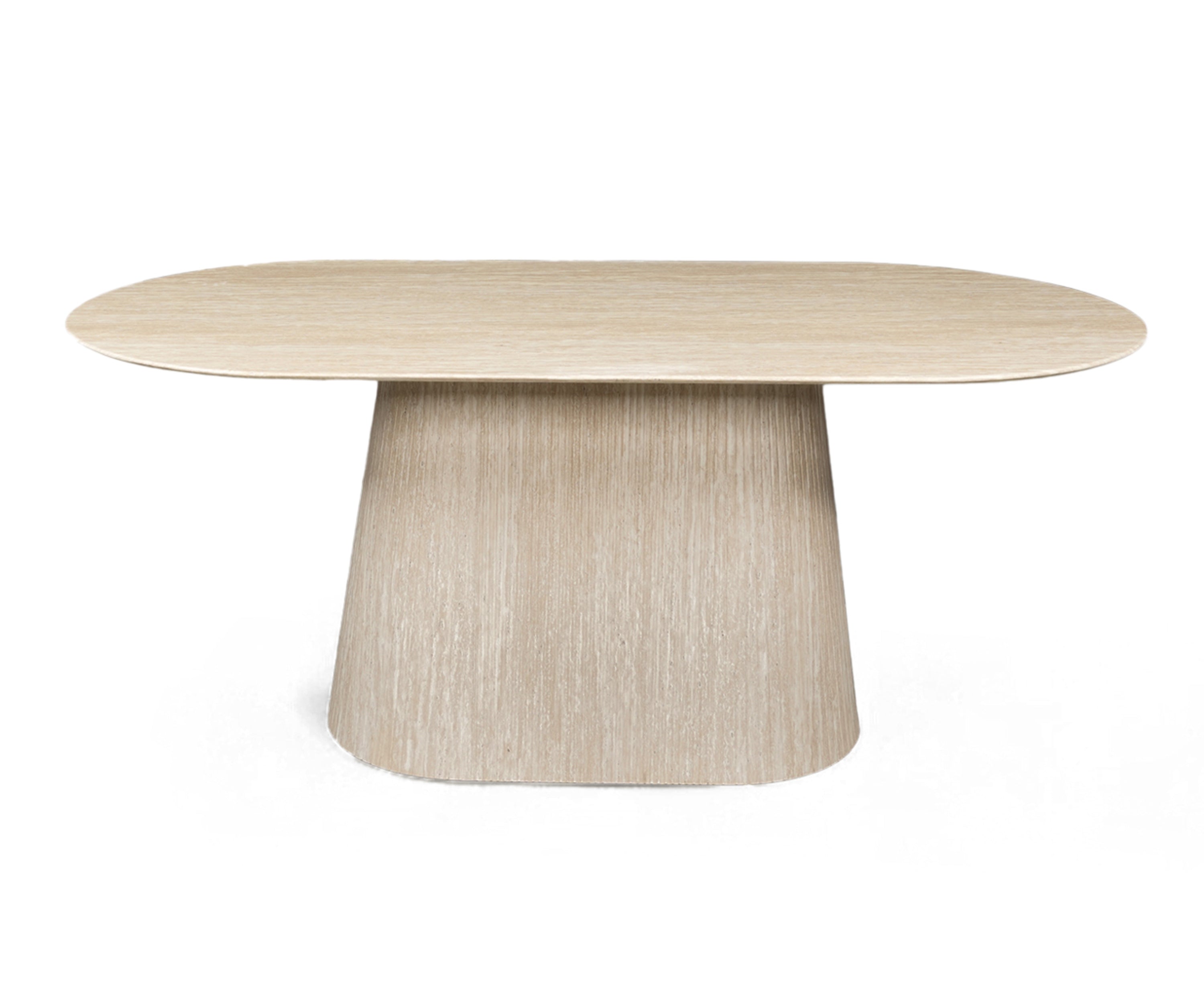 Fluted Pedestal Round Table in Natural Wood