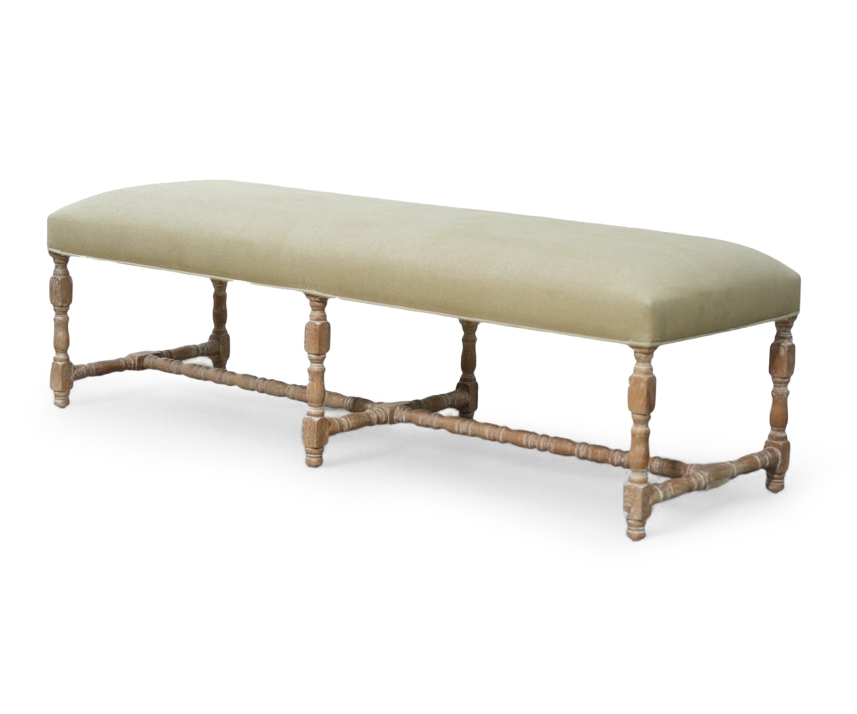 Baulstered Beige bench