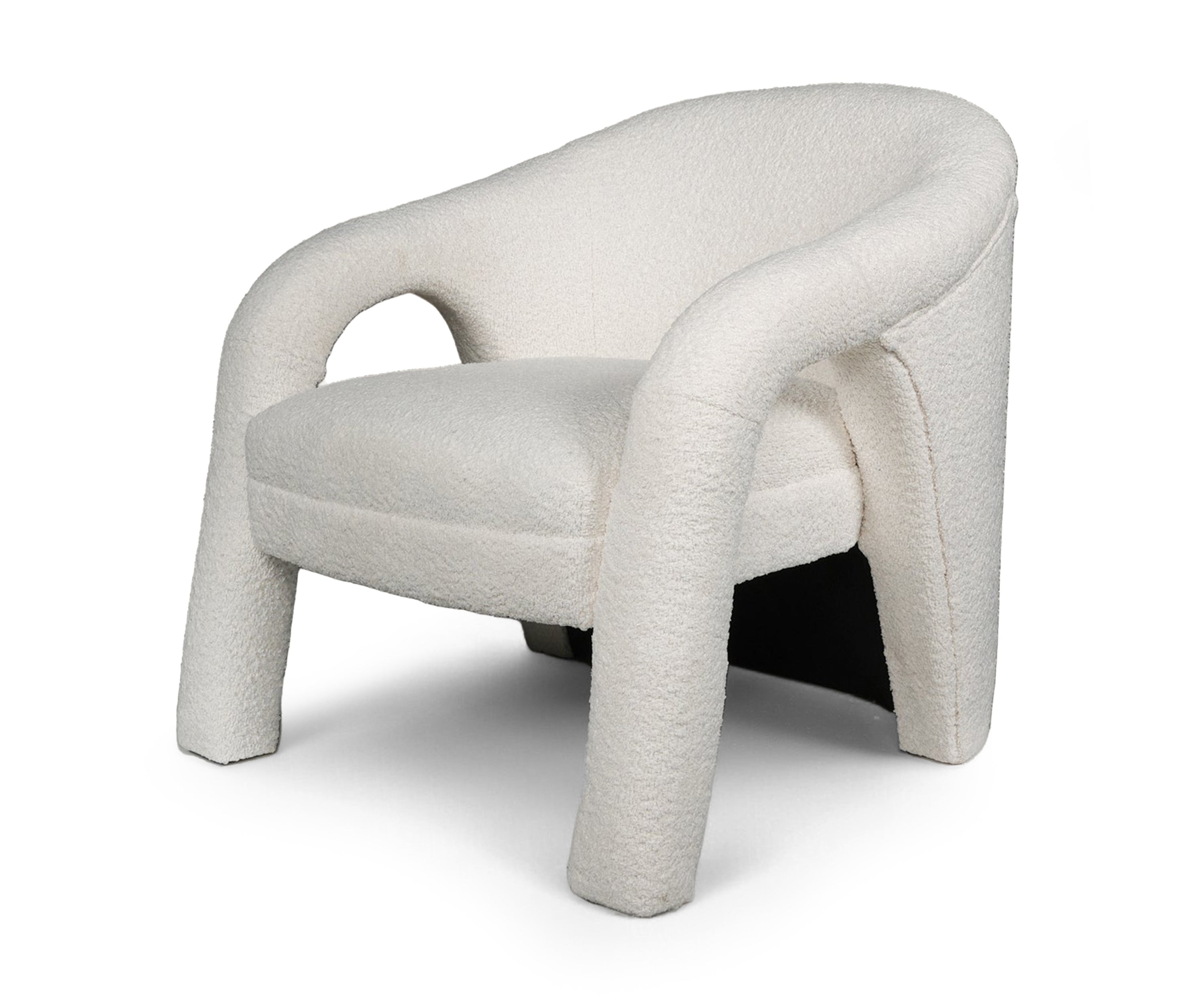 Modern Bouclé Curved Arm Lounge Chair