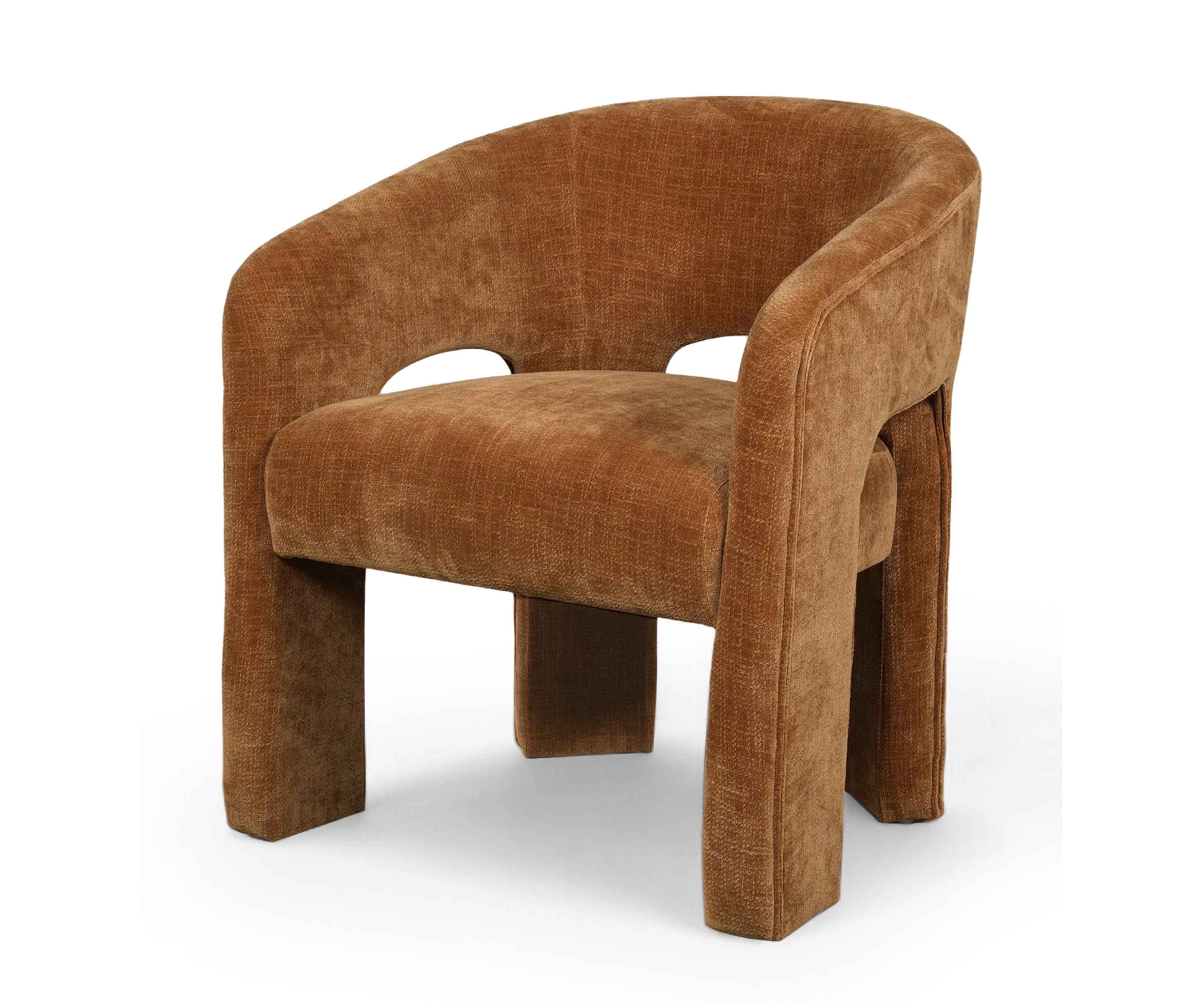 Curved Mid-Century Modern Upholstered Lounge Chair