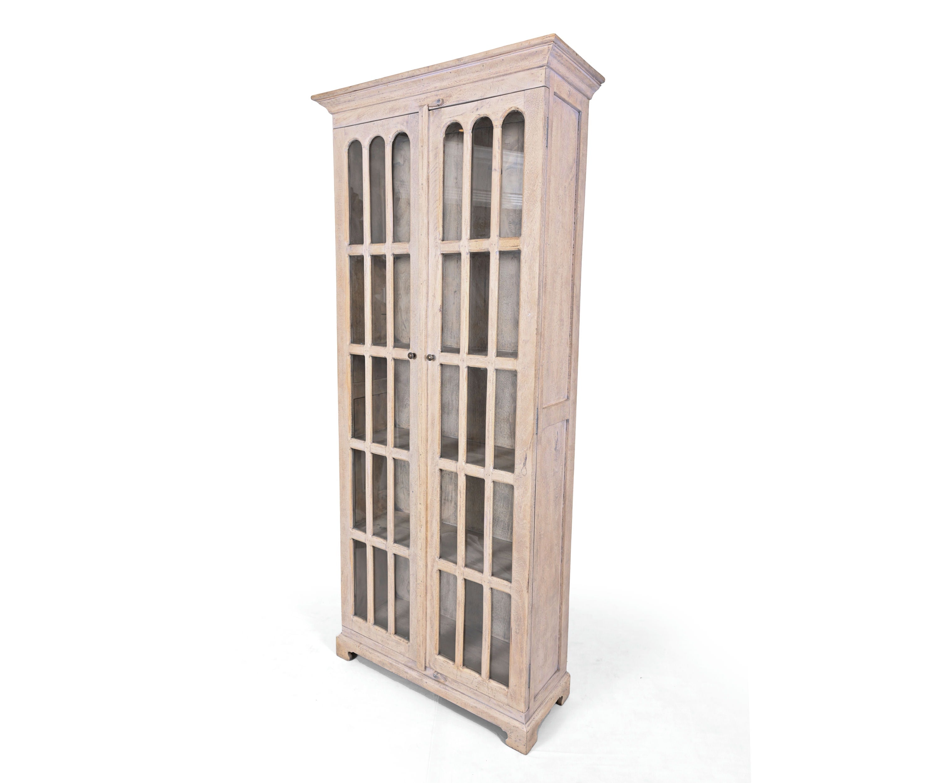 French Country Natural Brown Wood Cabinet