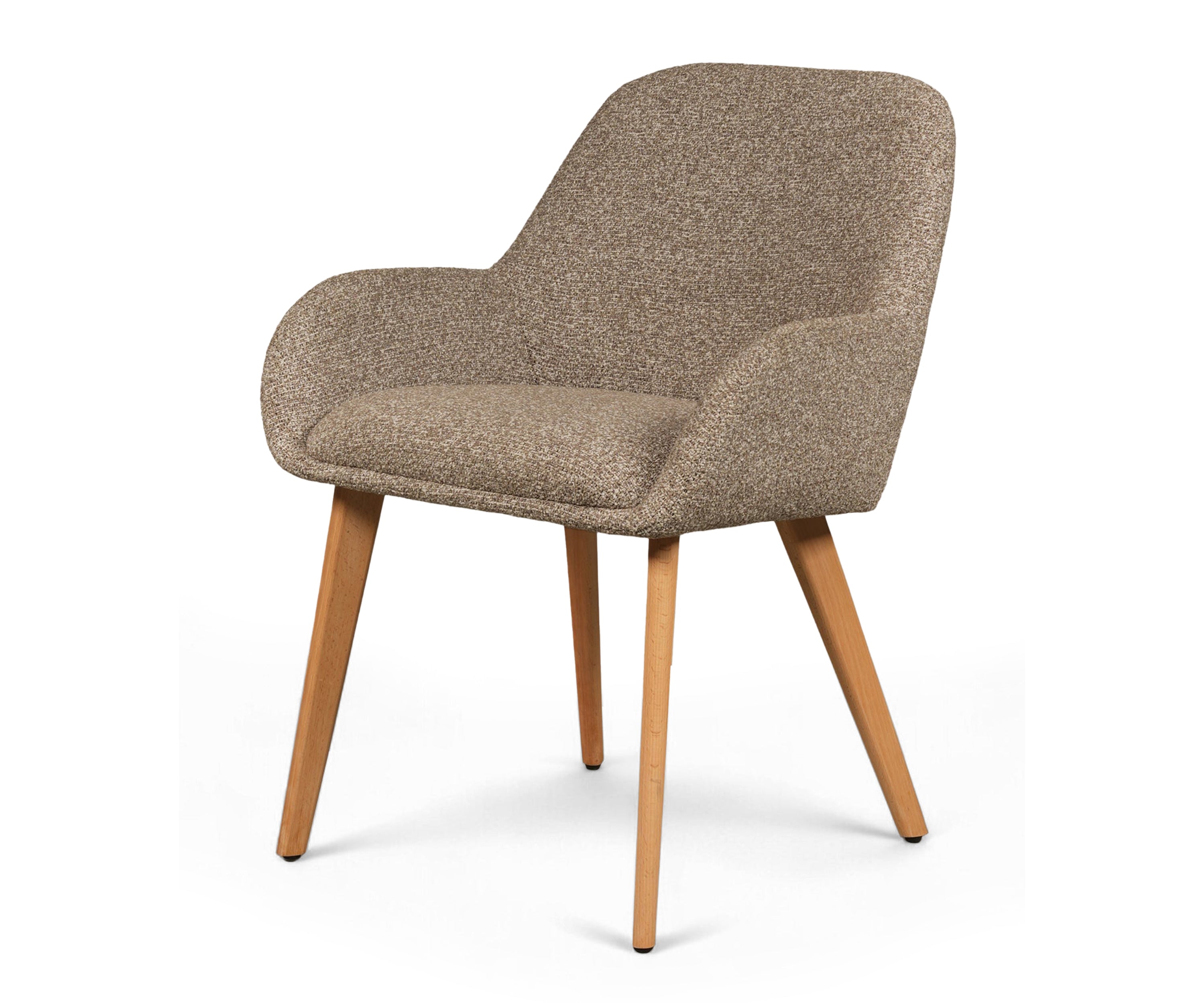 Mid-Century Modern Upholstered Armchair with Wooden Legs