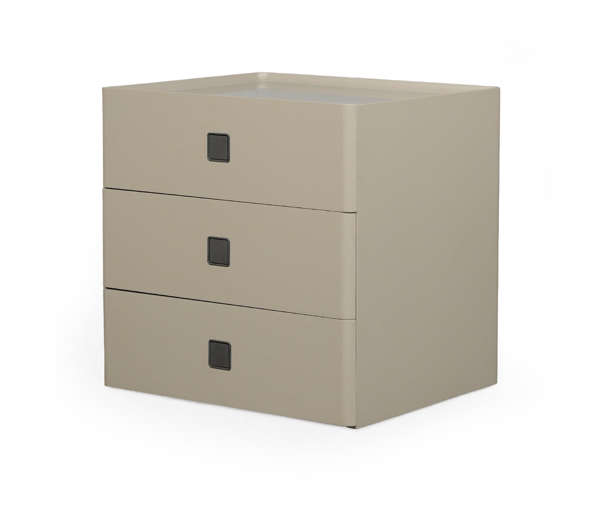Taupe Three-Drawer Modern Dresser