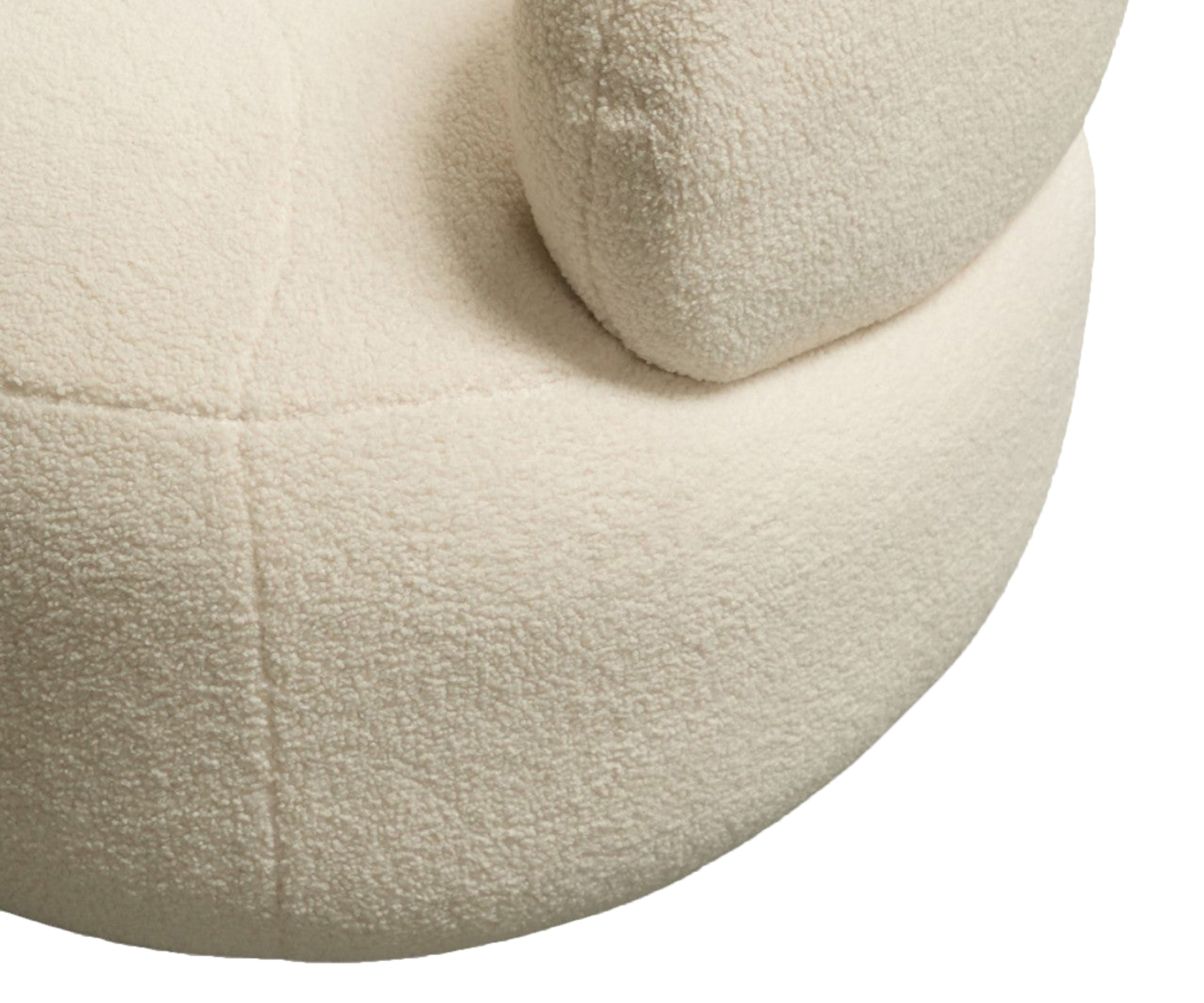 Crest Charm Curved Bouclé Sofa