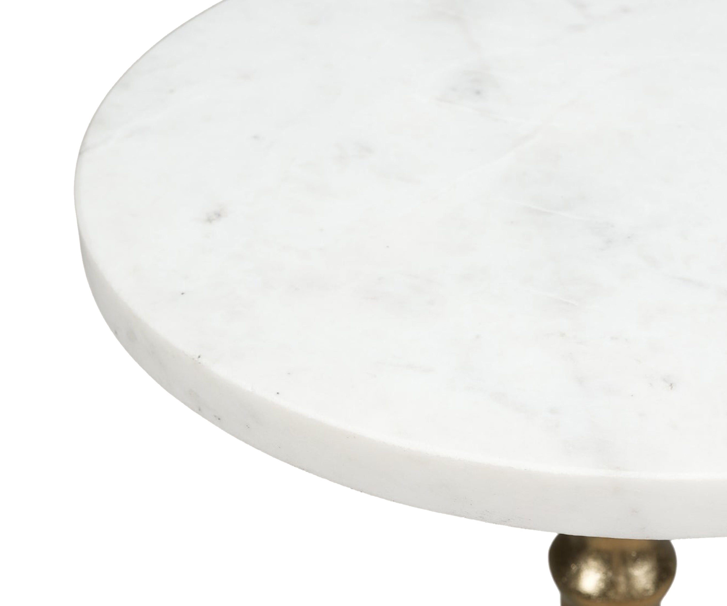 Classic Brass and Marble Pedestal Side Table
