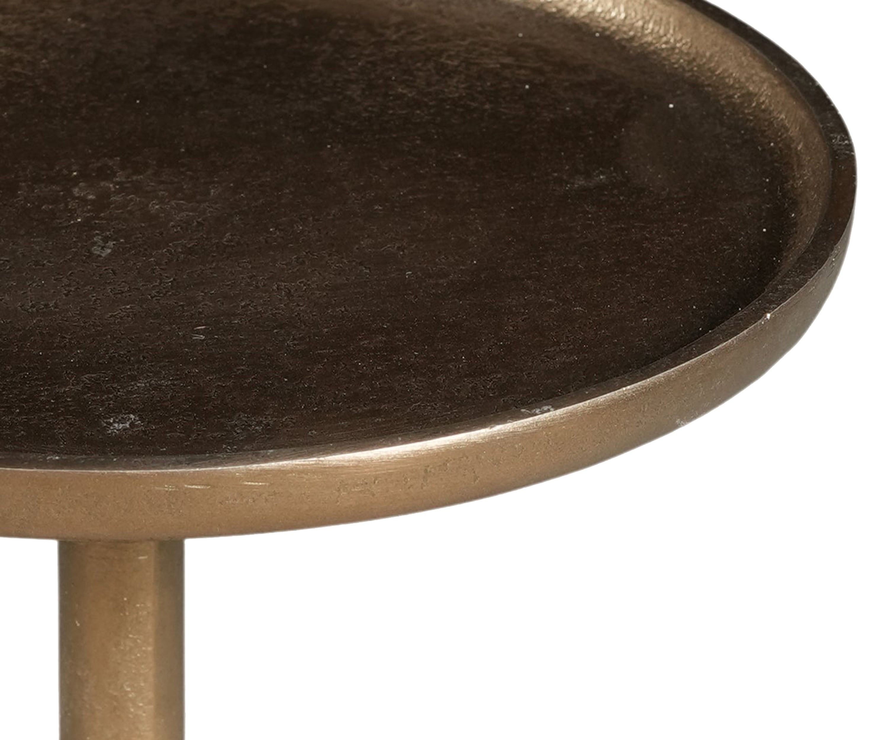 Modern Brass Pedestal Table with Open Ring Base