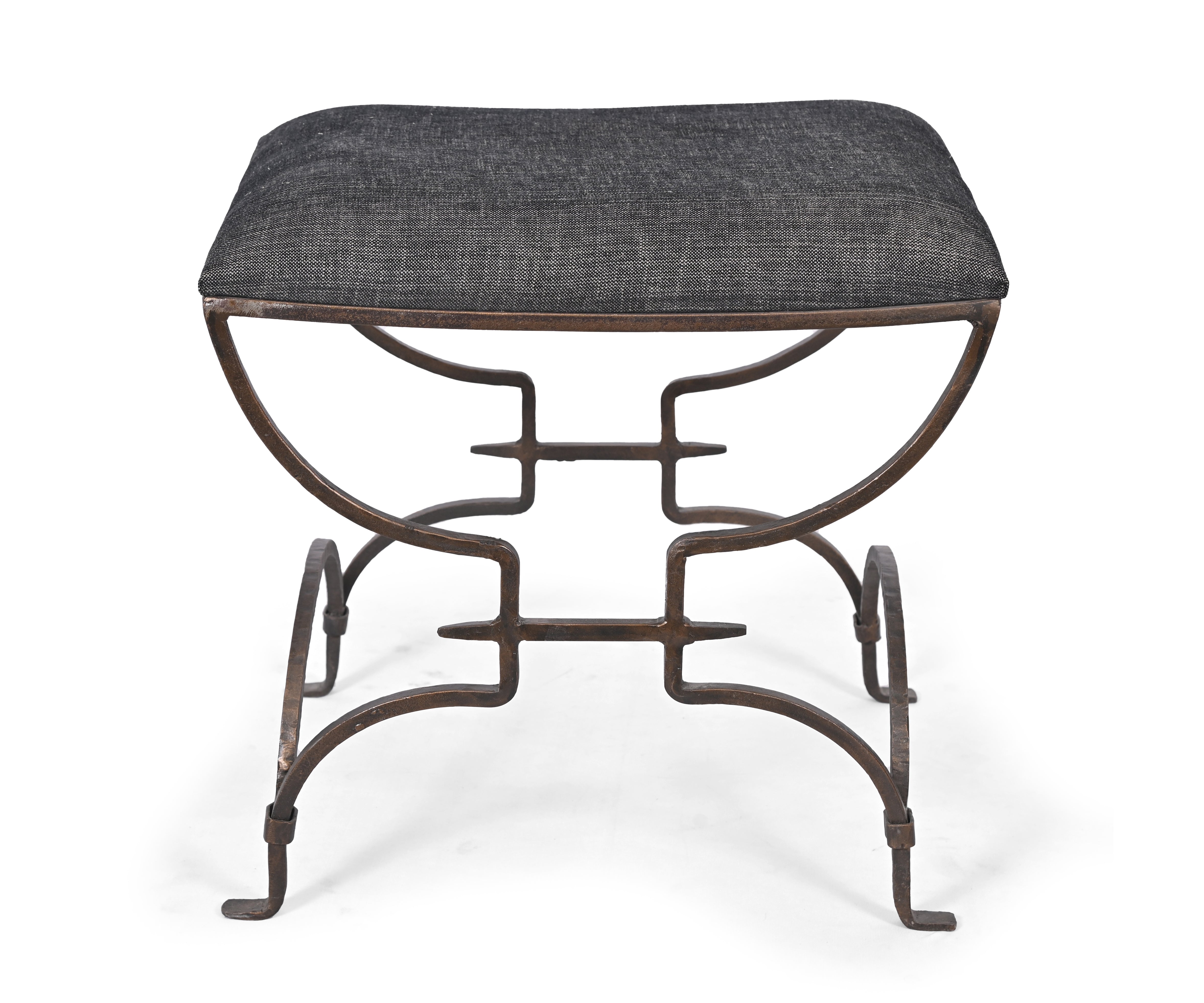 Iron Upholstered Stool