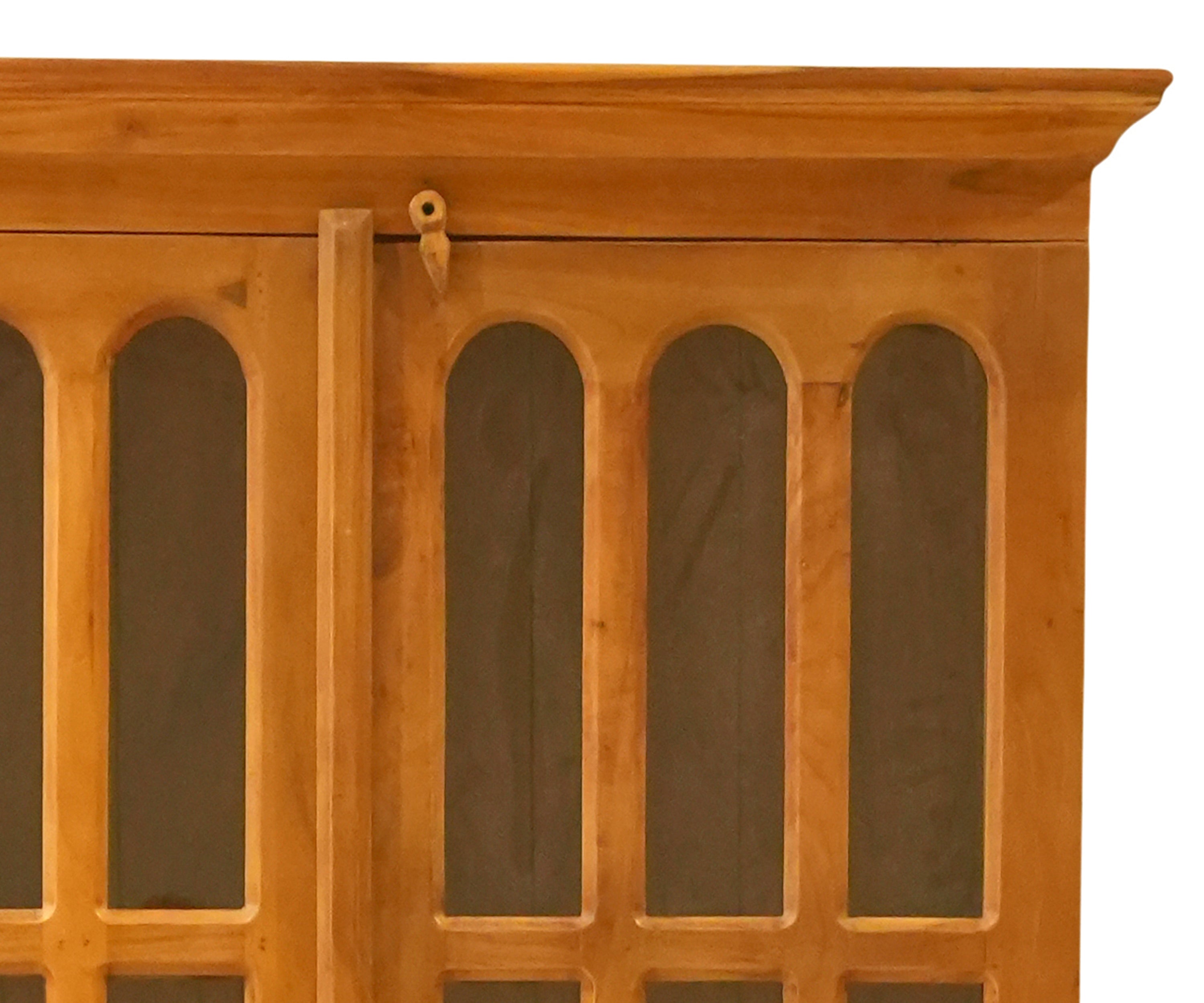 French Country Natural Brown Wood Cabinet
