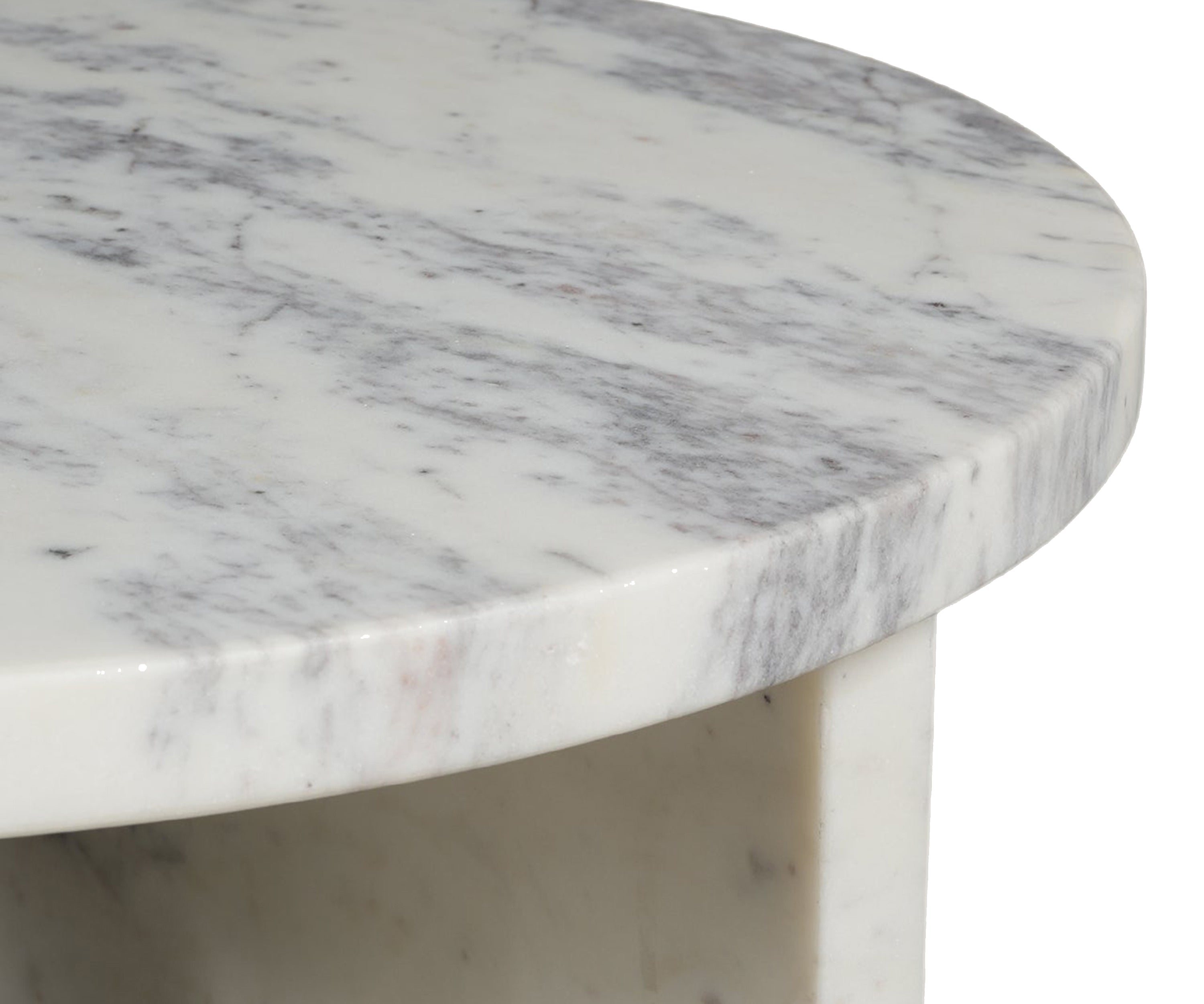 Minimalist White Marble Accent Table