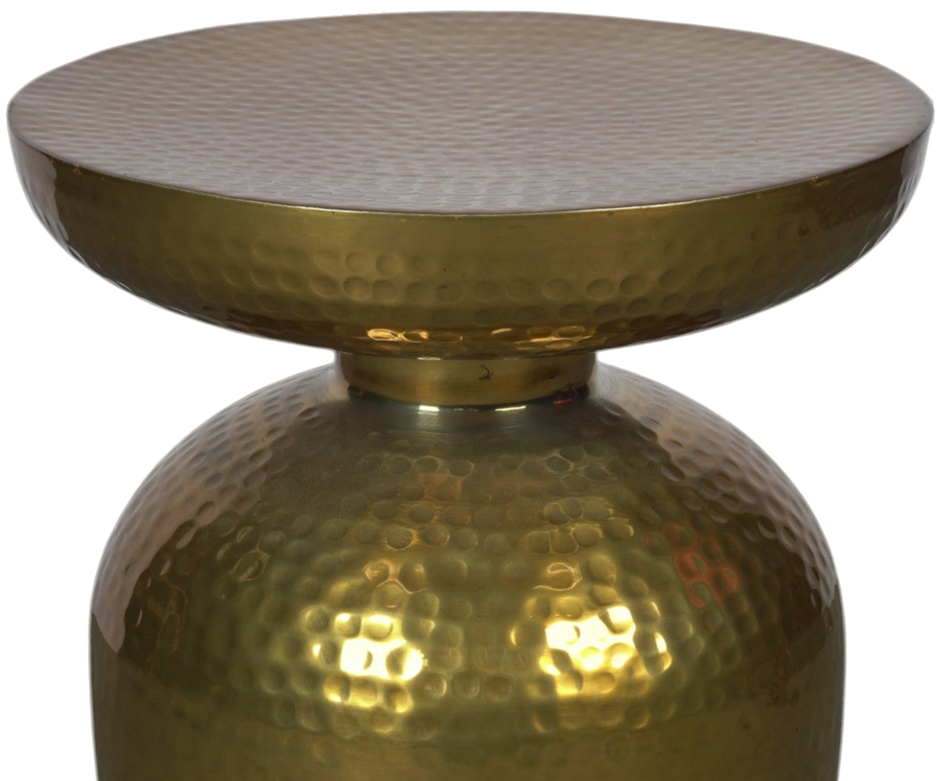Hammered Round Metal Side Table