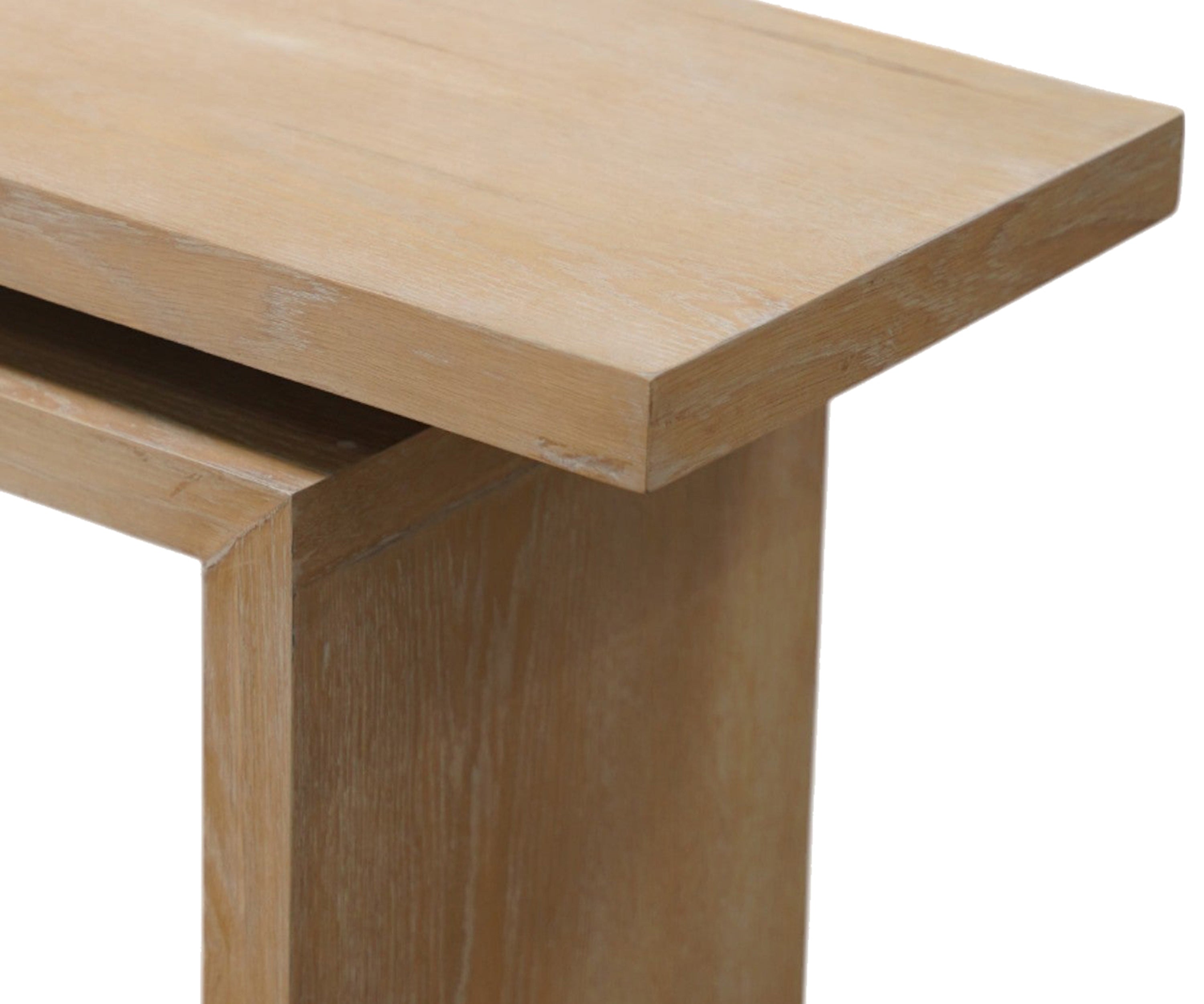 Floating Top Oak Console Table