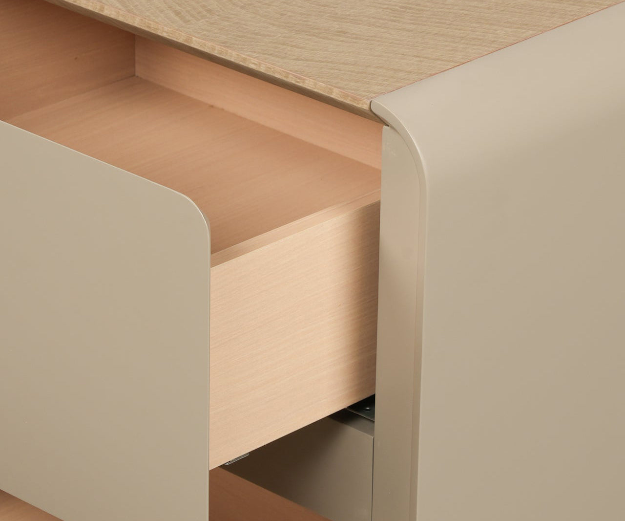 Modern Minimalist Taupe Nightstand