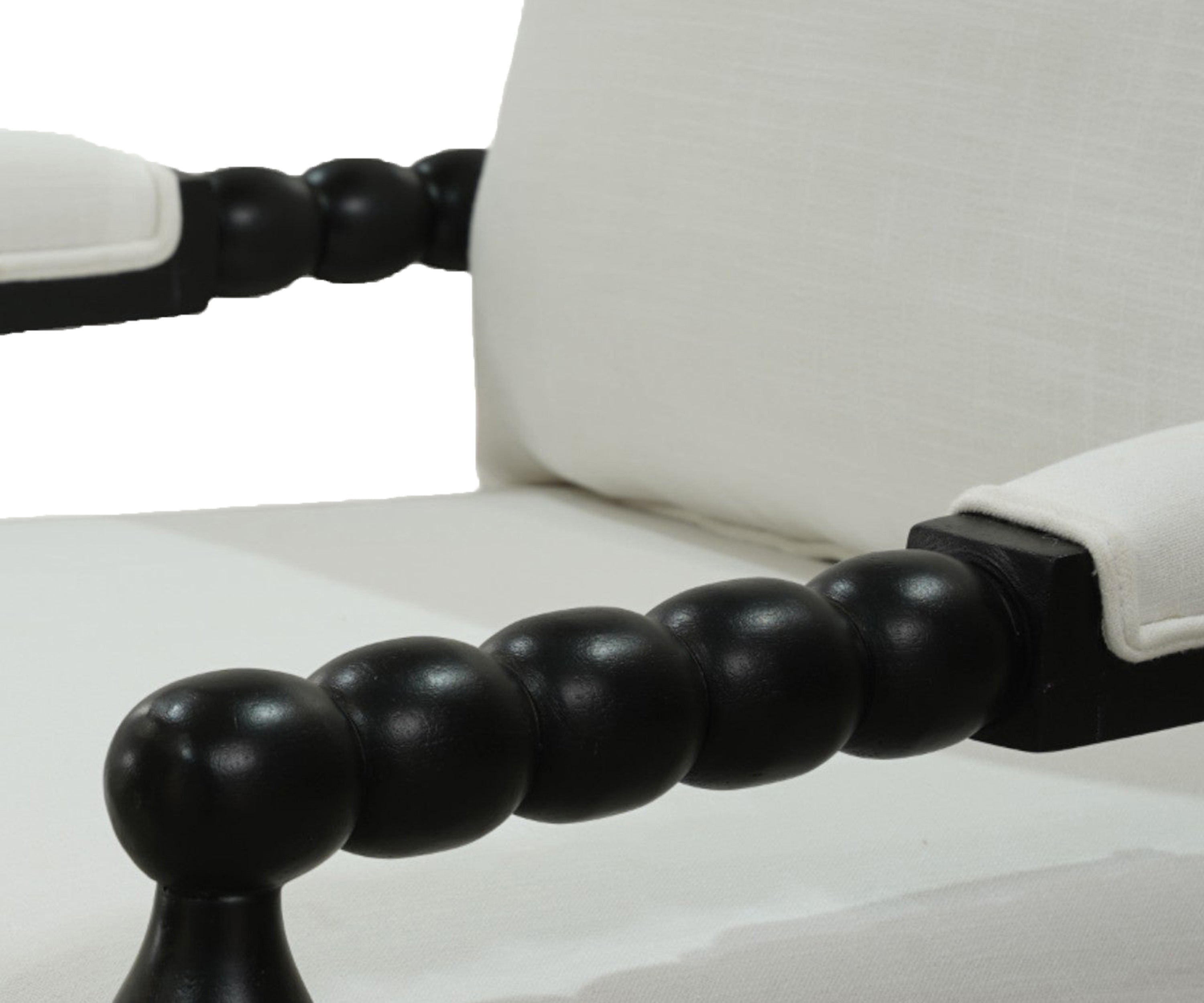 Classical Wooden Lounge Chair in Linen Upholstery