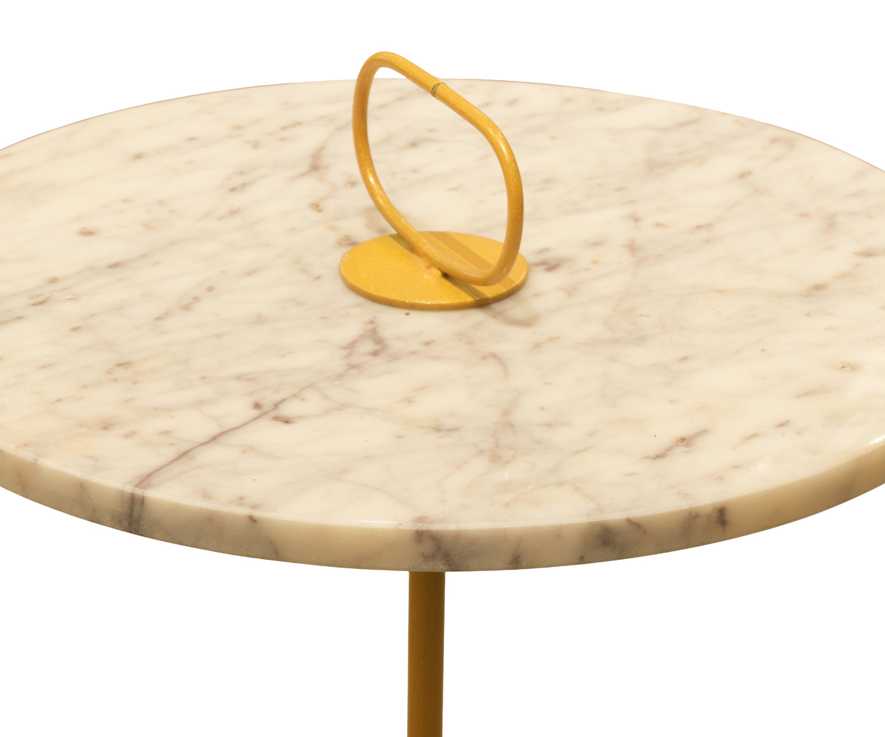 Metal Side Table With Marble Top