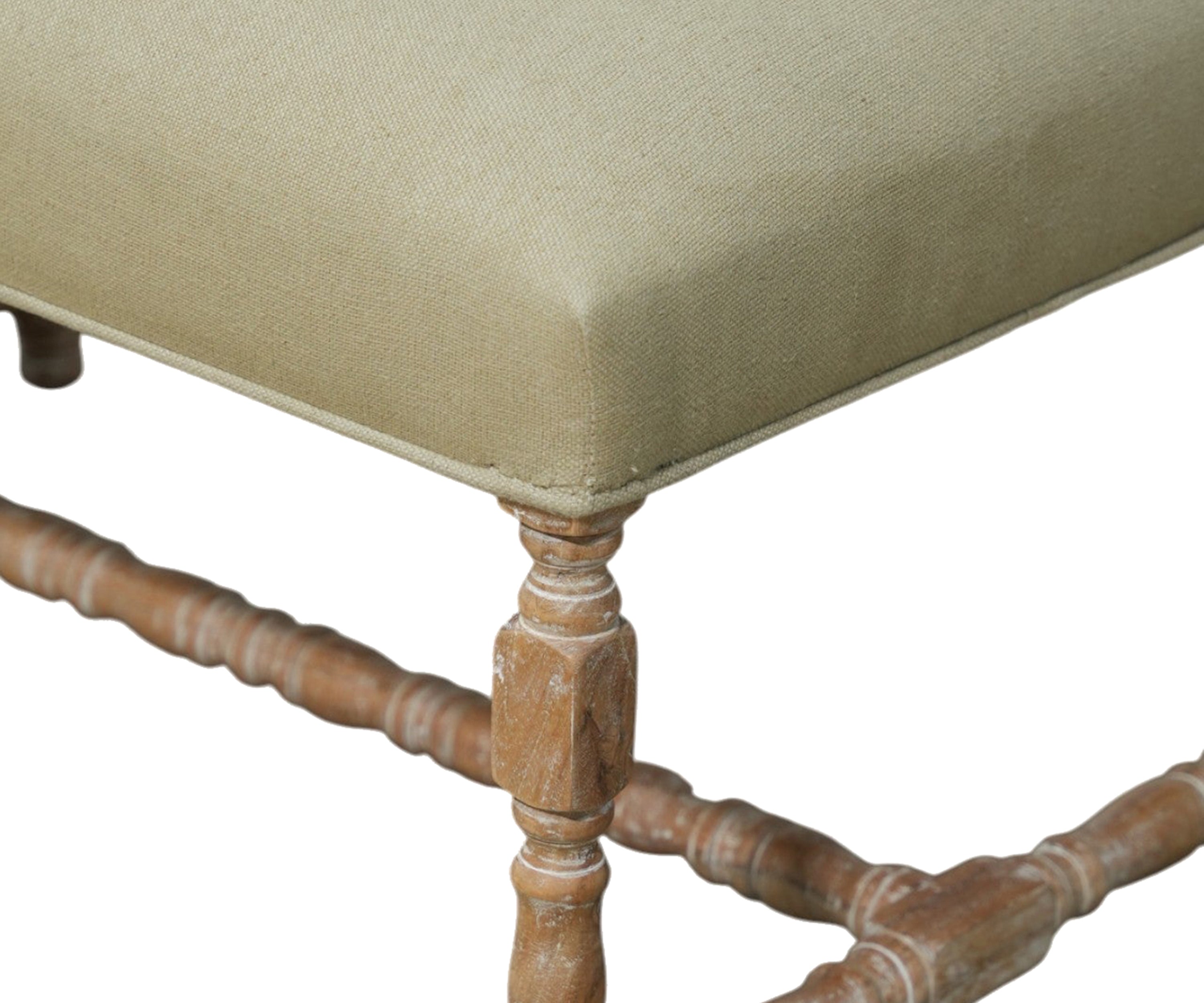 Baulstered Beige bench