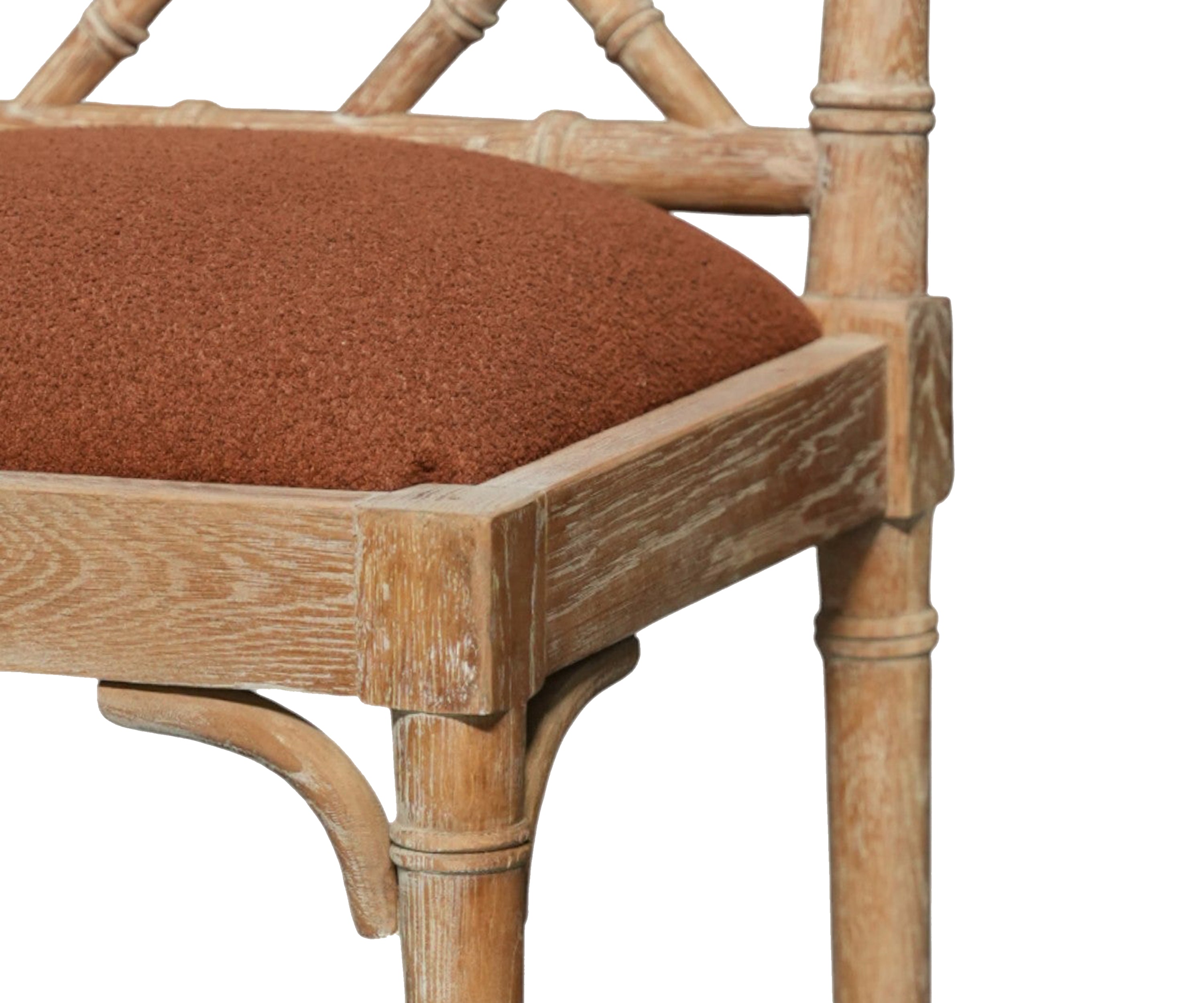 Vintage Bamboo-Style Wooden Bar Stool