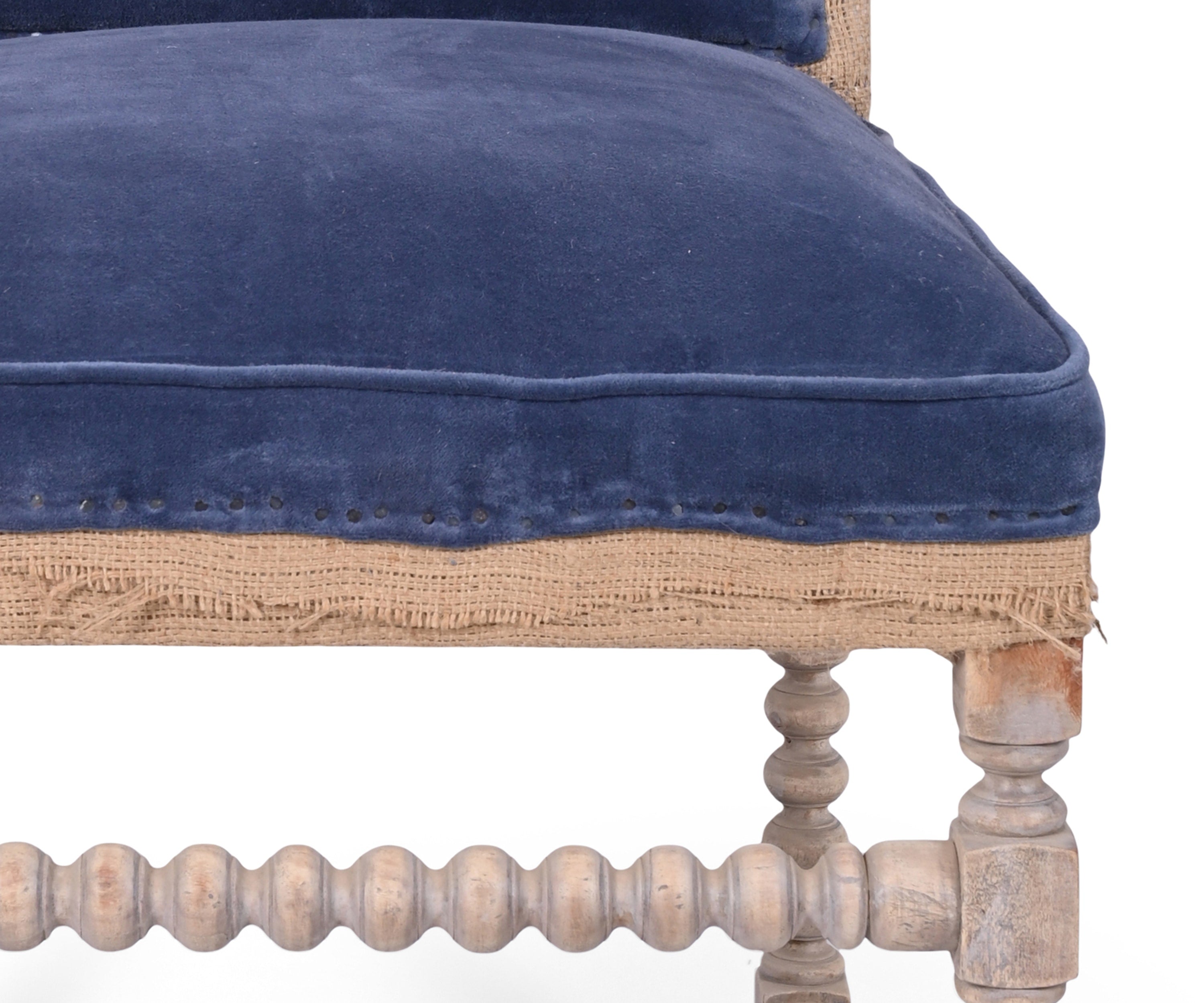 French Blue tussles Dining Chair