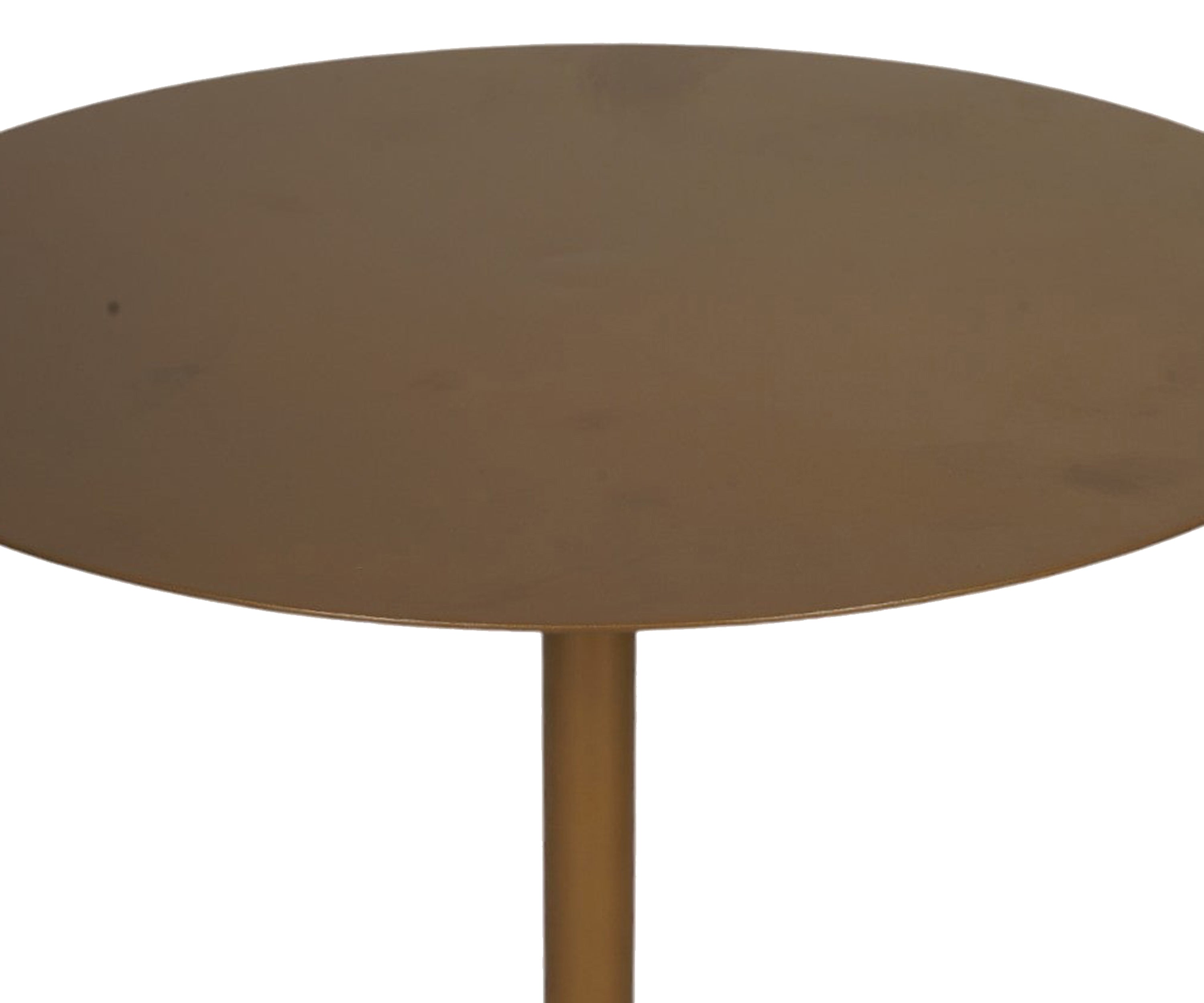 Sleek Golden Circular Accent Peg Table