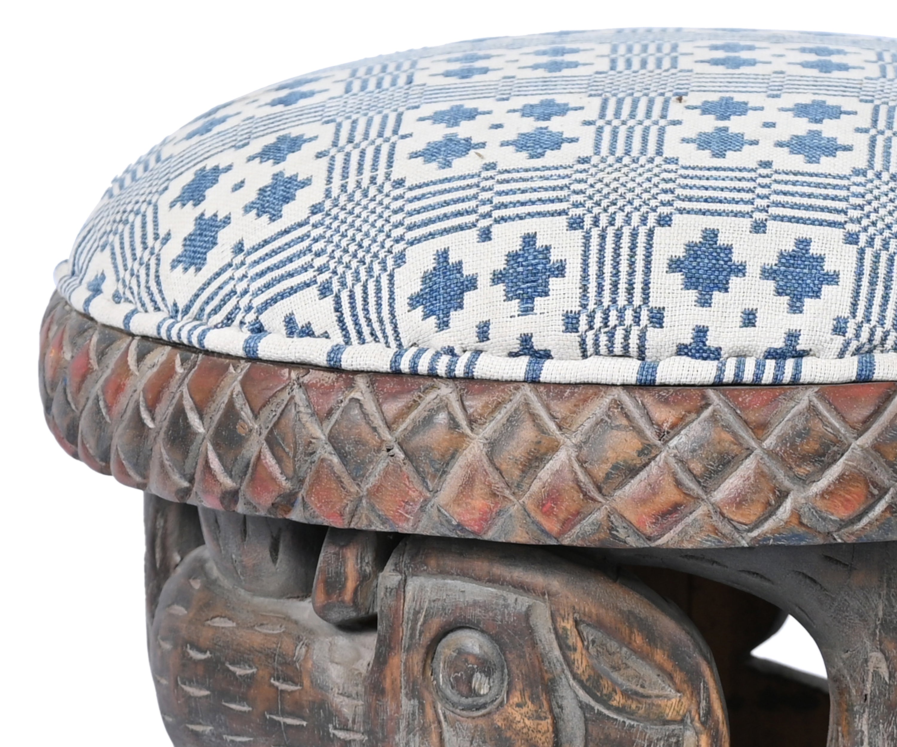 African Tribal Stool - Warm