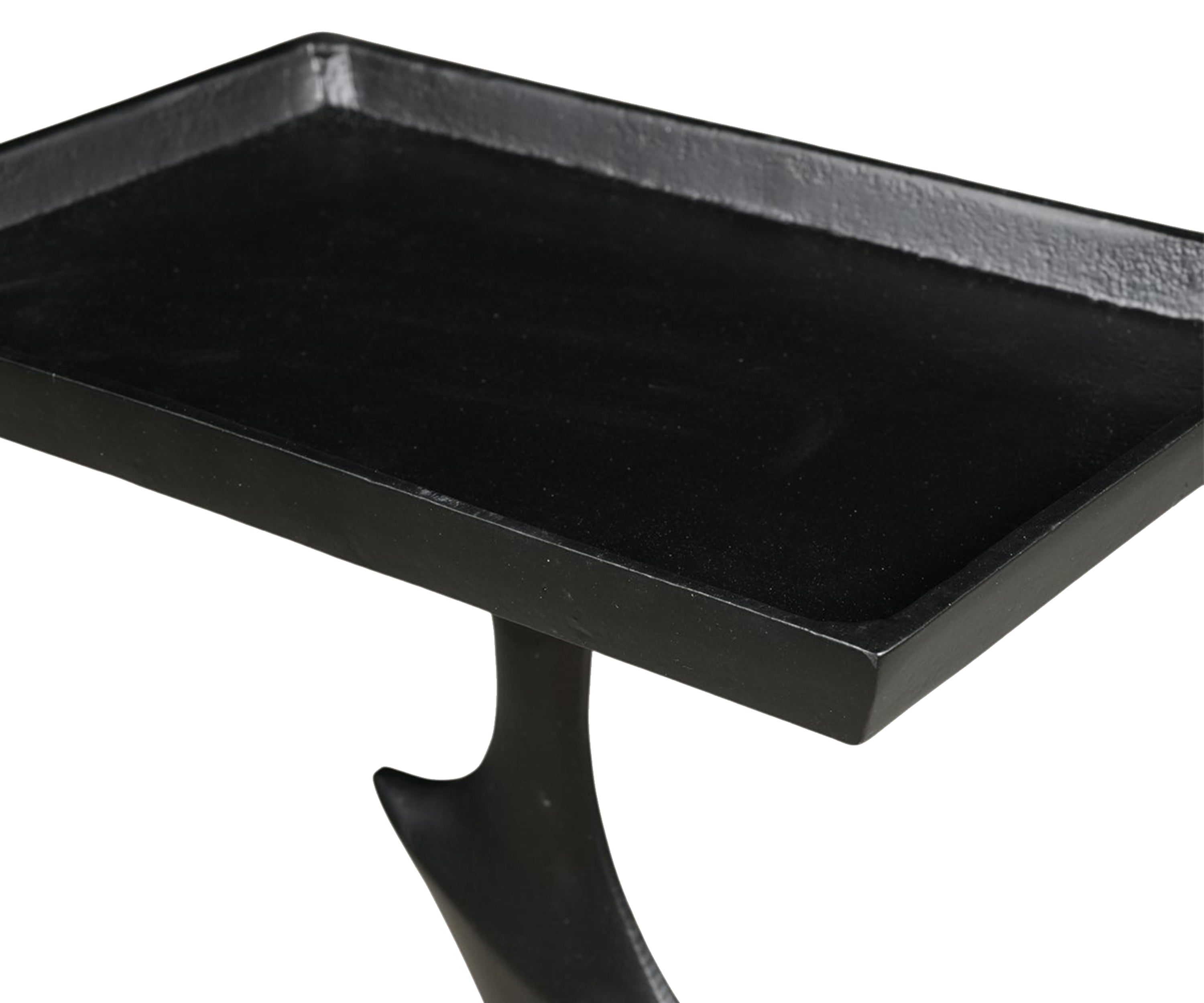 Abstract Black Sculptural Pedestal Side Table