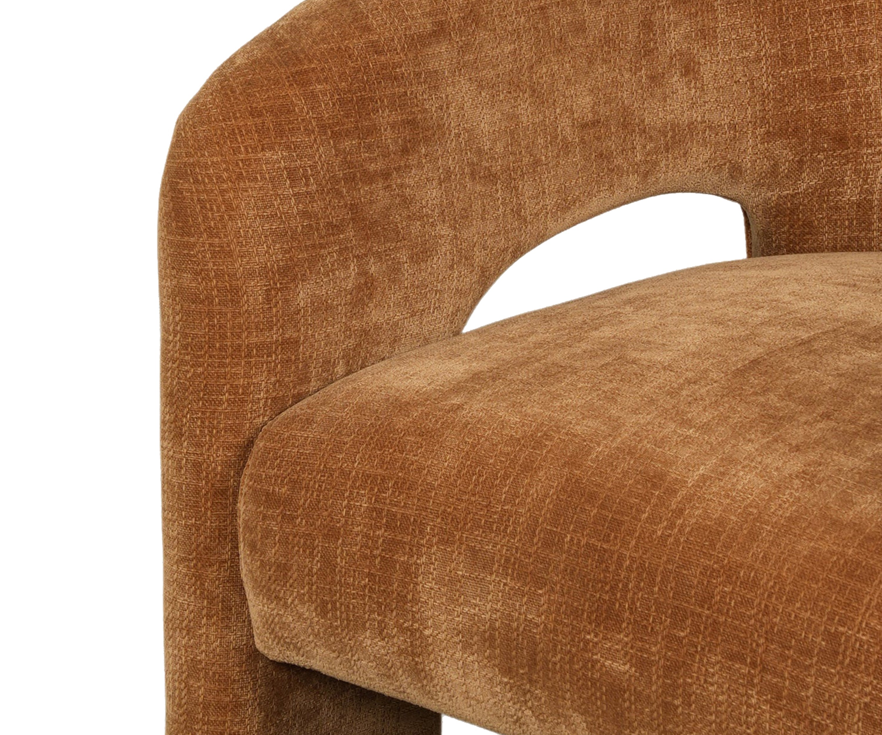 Curved Mid-Century Modern Upholstered Lounge Chair