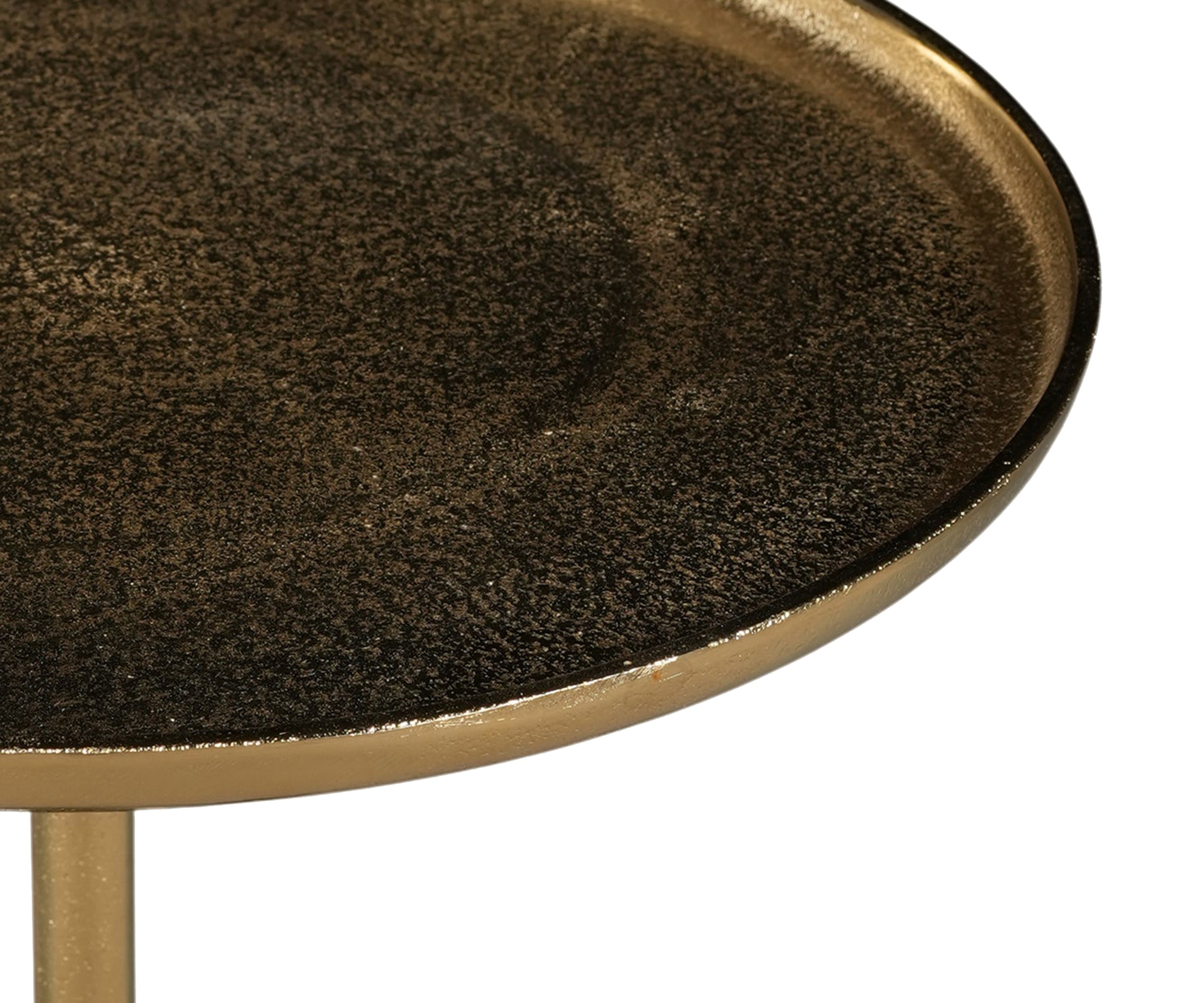 Black and Gold Sculptural Pedestal Side Table