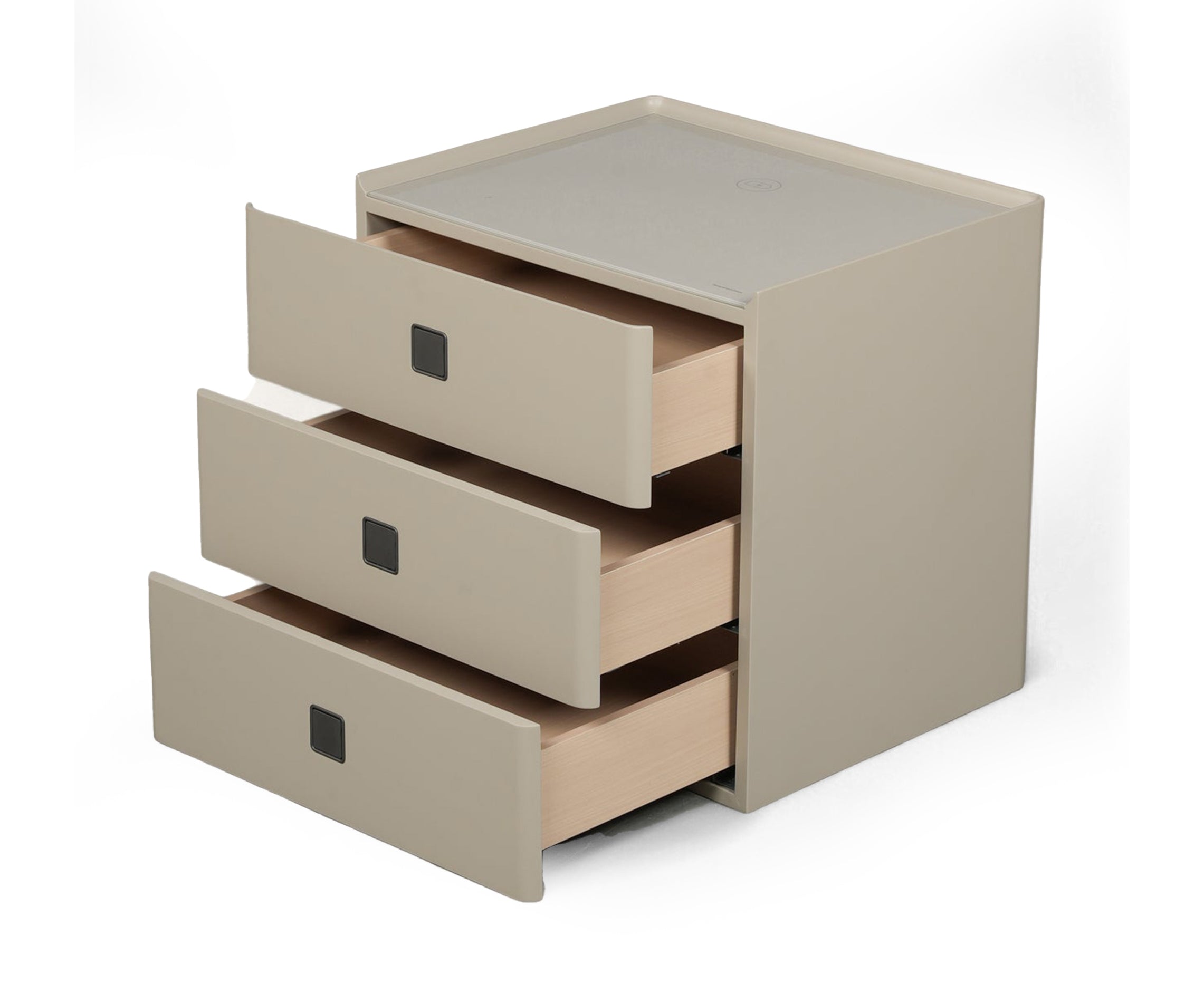 Taupe Three-Drawer Modern Dresser