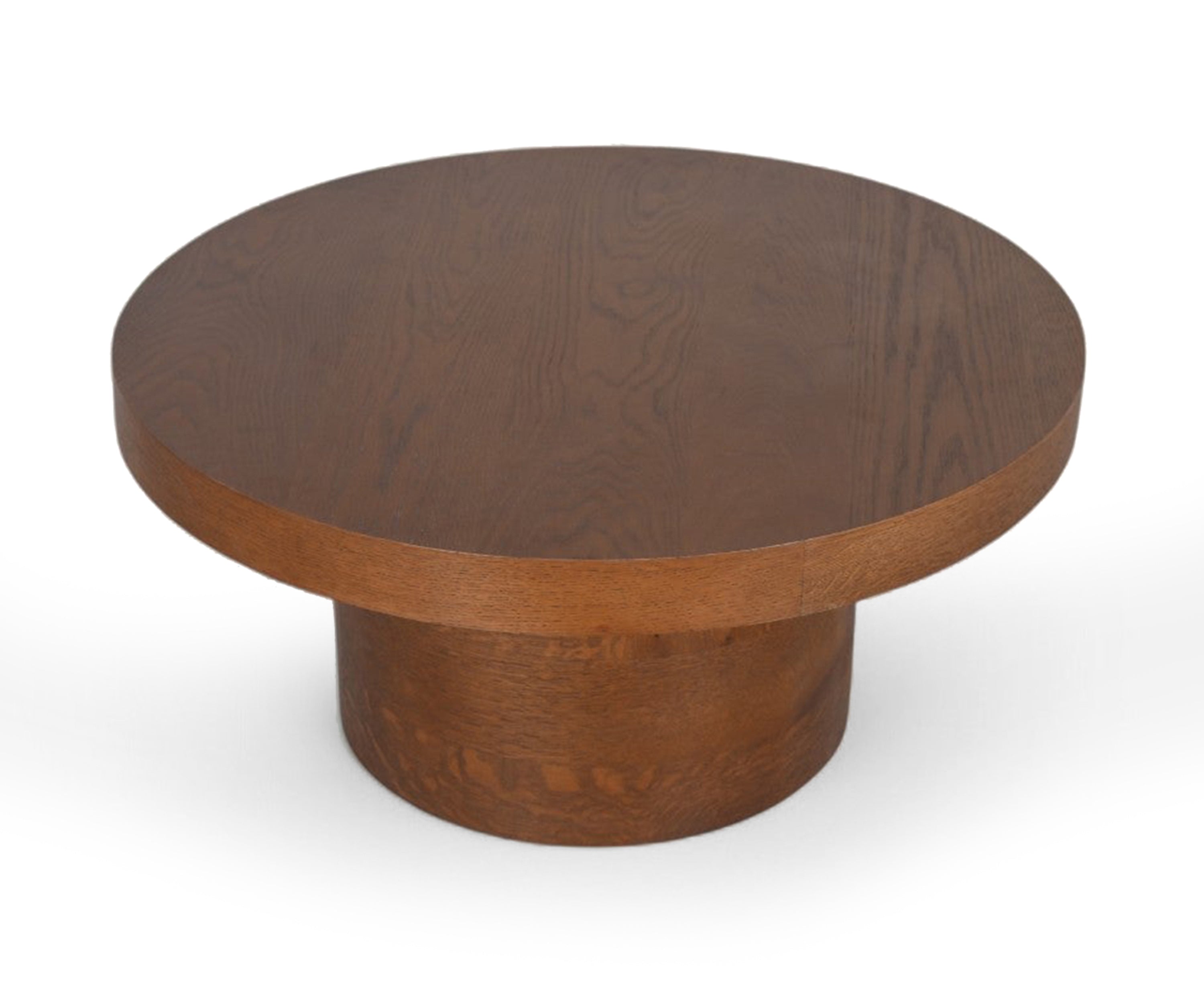 Pedestal Round Wooden Coffee Table