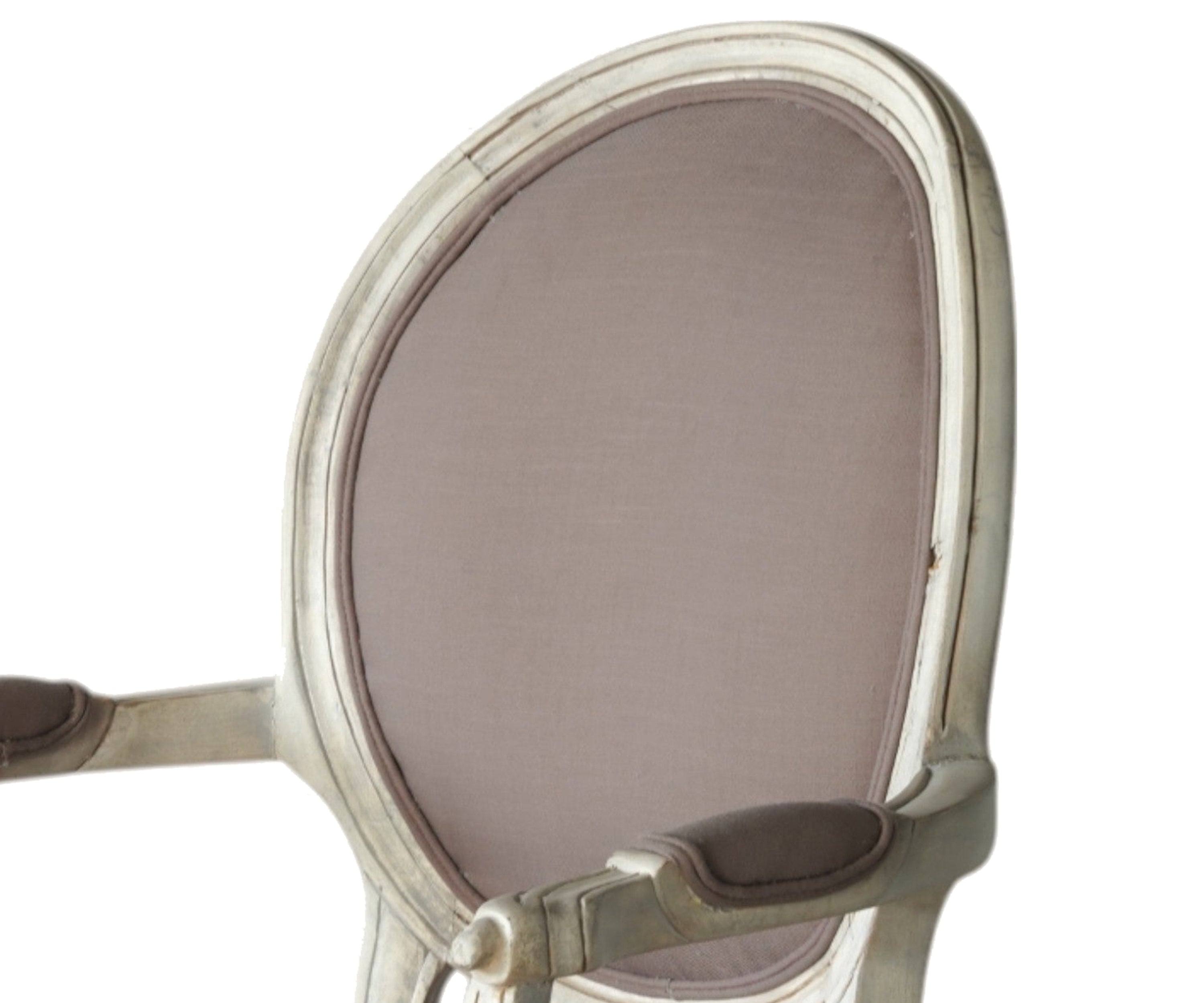 French-Style Distressed Velvet Armchair