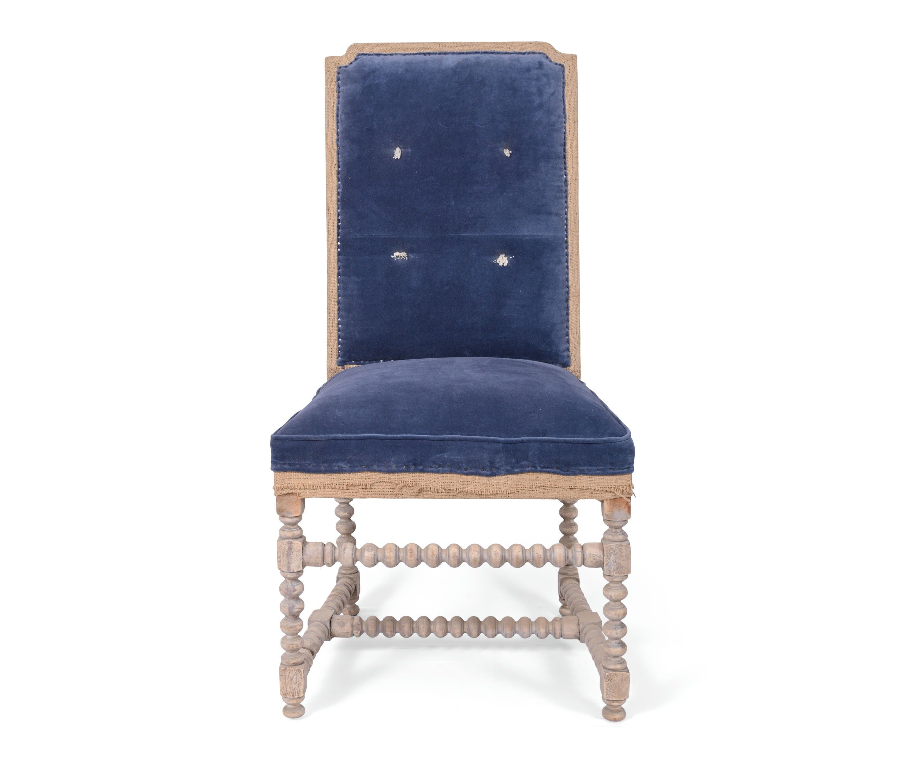 French Blue tussles Dining Chair