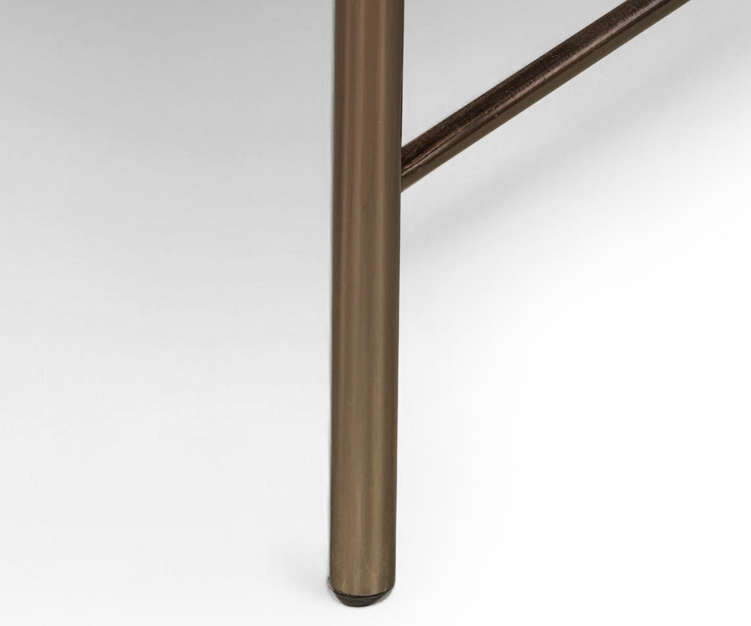 Contemporary Leather-Wrapped Nightstand with Metal Base