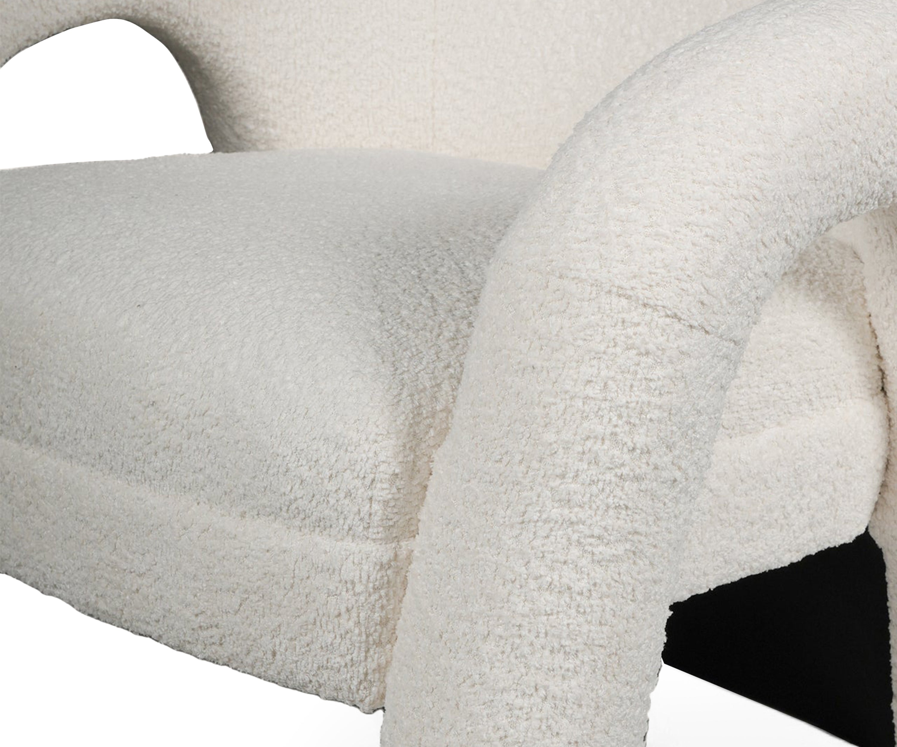 Modern Bouclé Curved Arm Lounge Chair