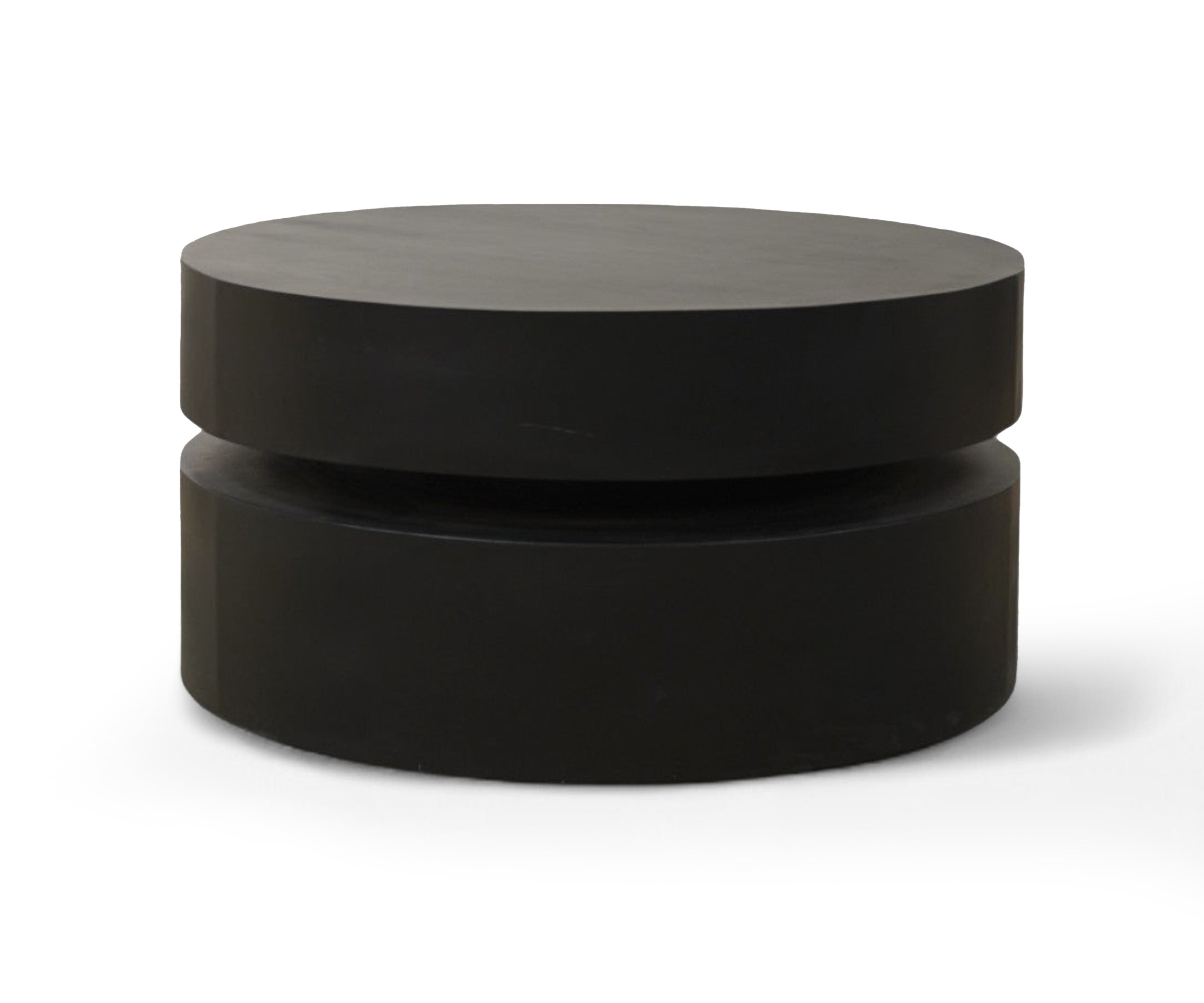 Two-Tier Disc Coffee Table in Black Oak Veneer