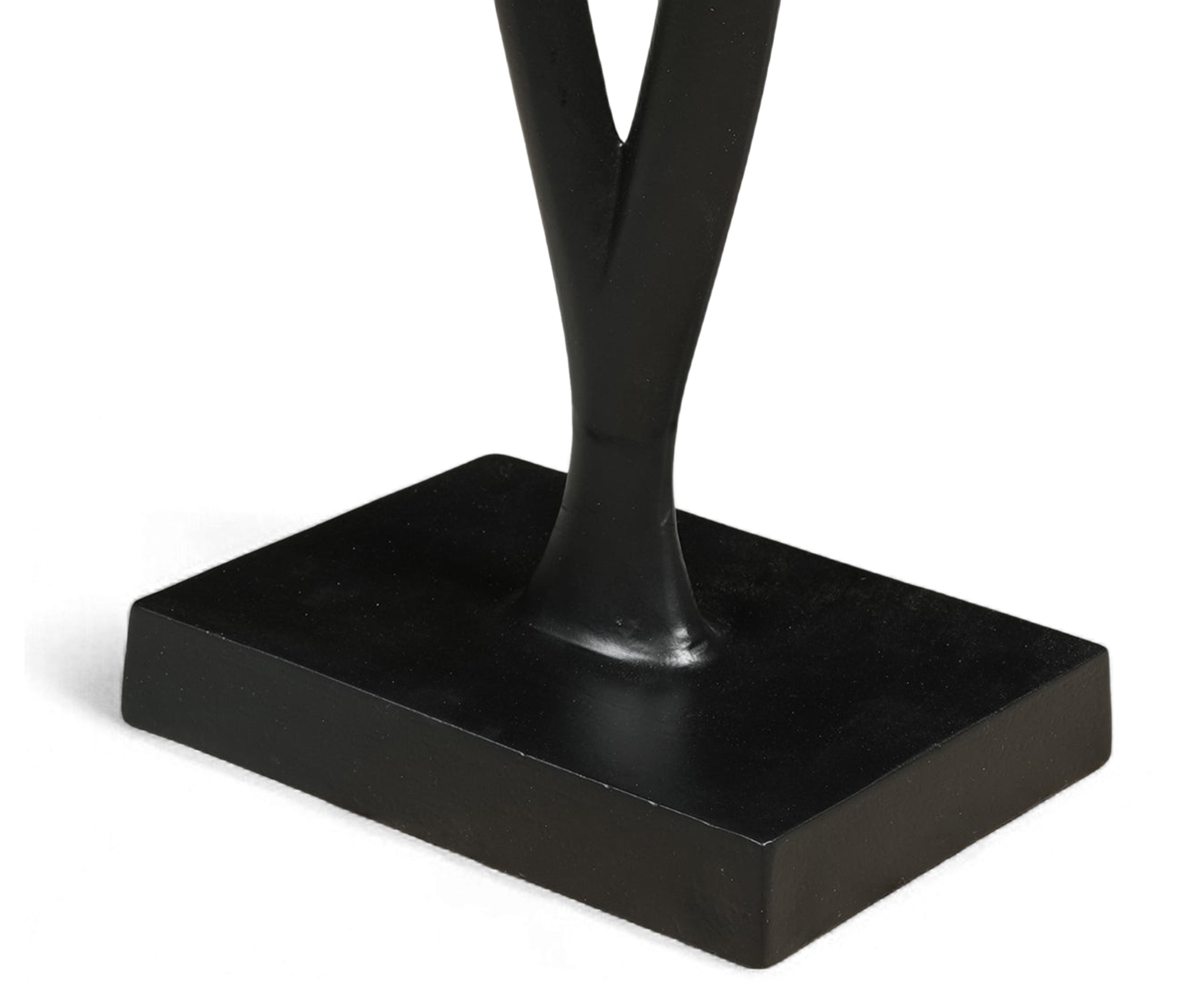 Abstract Black Sculptural Pedestal Side Table