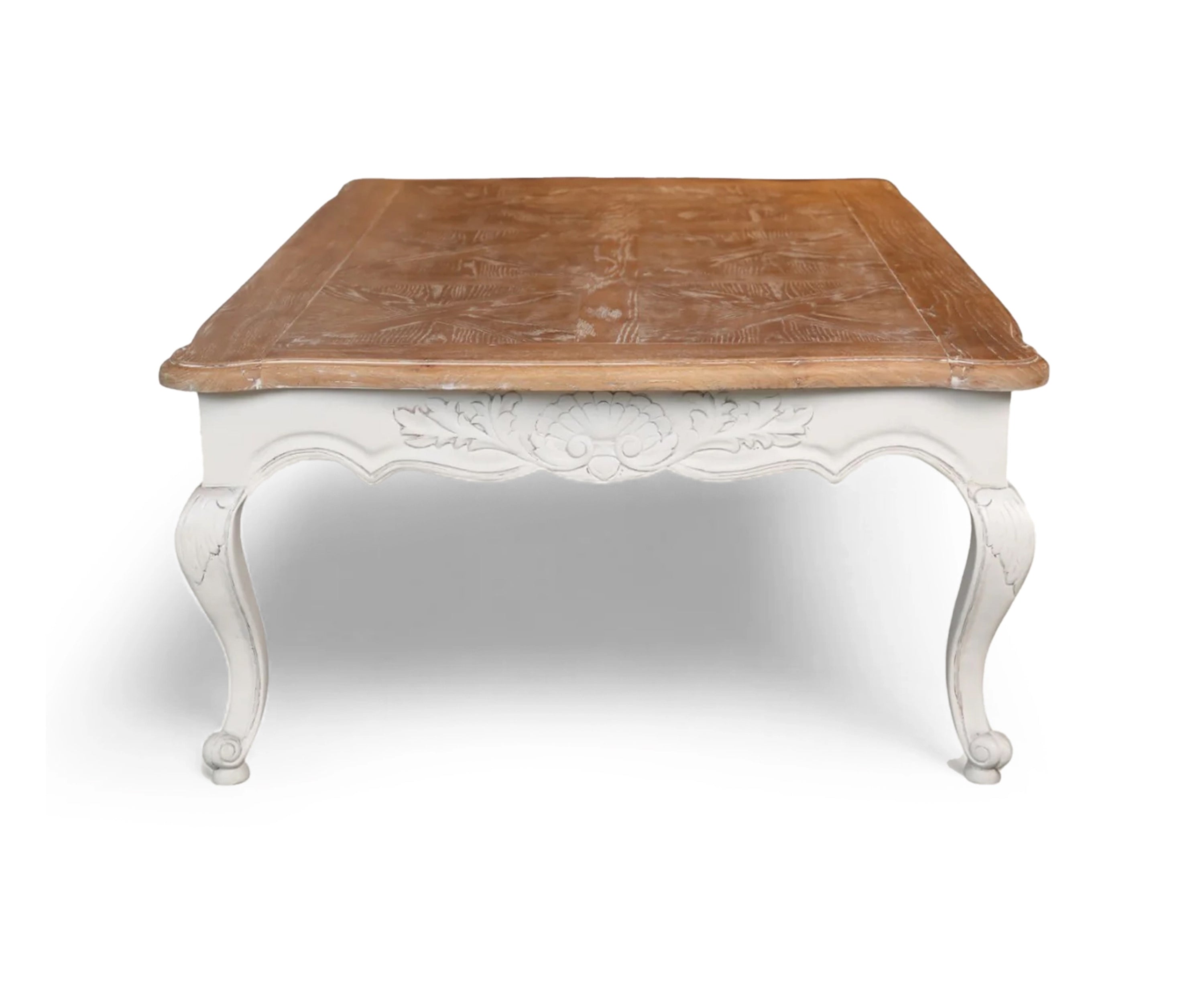 French carved parquet top table