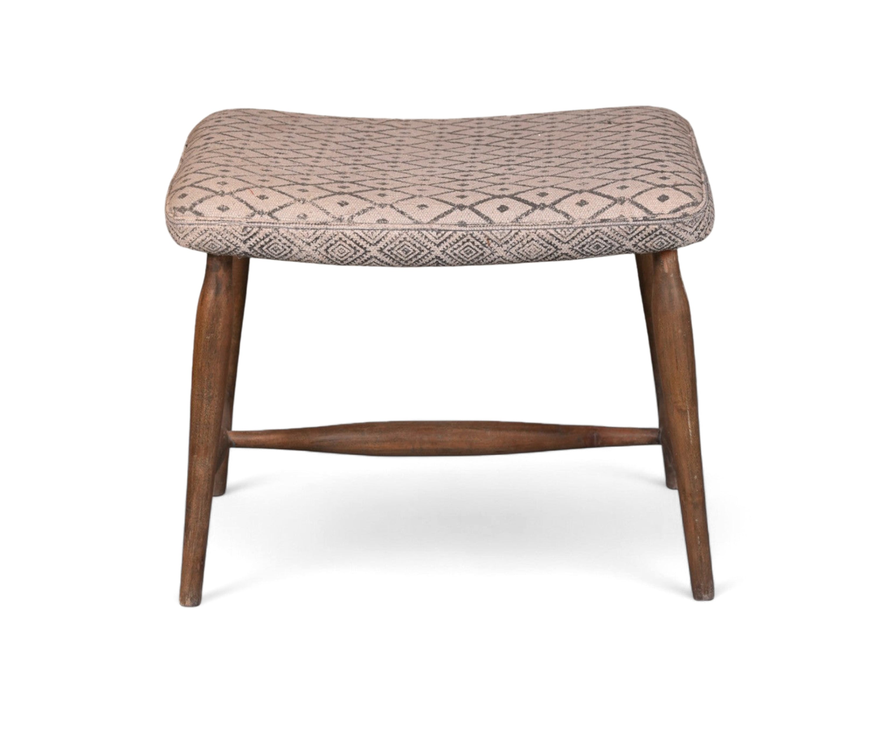 Hand Woven Dhurrie Upholstered Stool