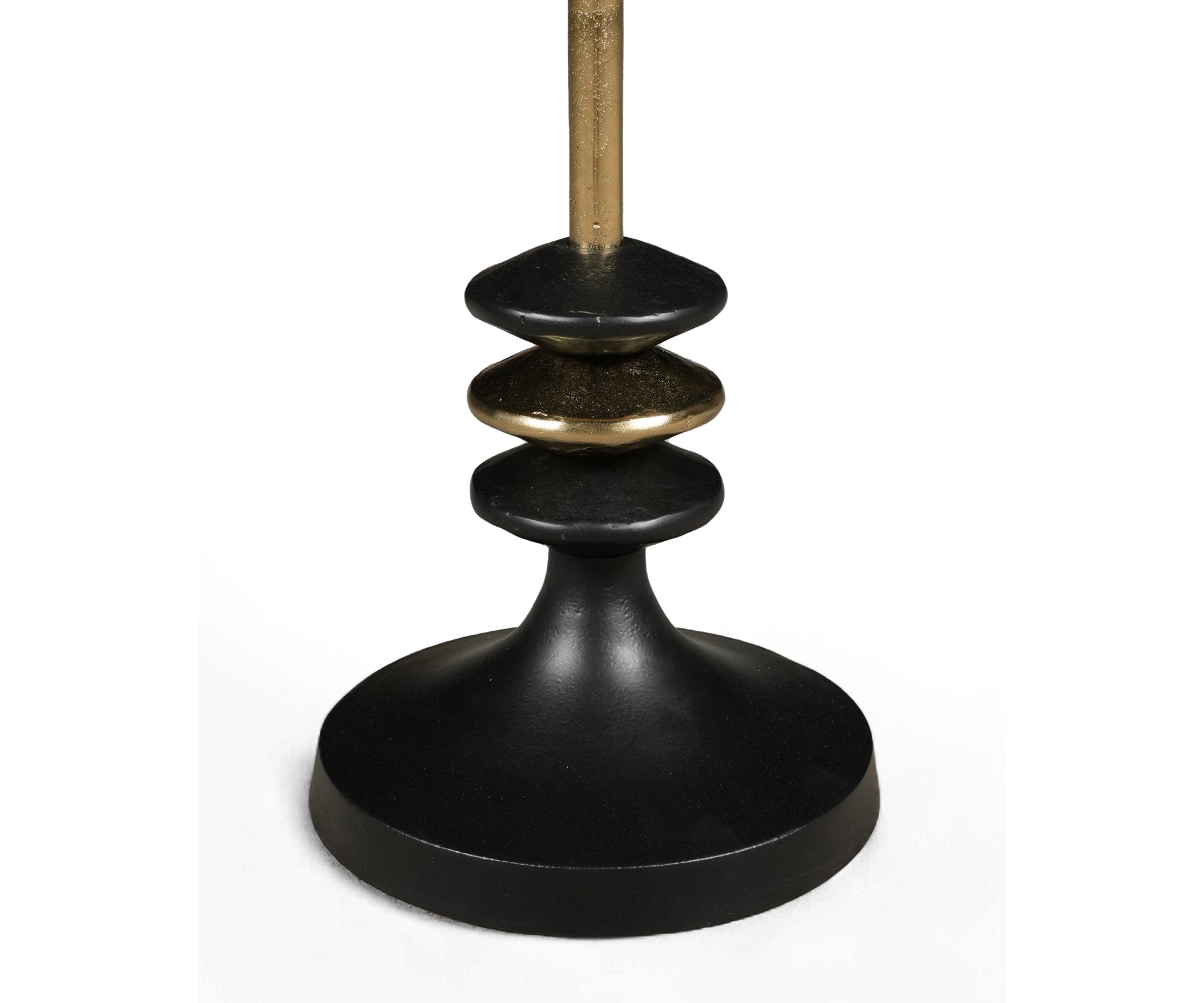 Black and Gold Sculptural Pedestal Side Table
