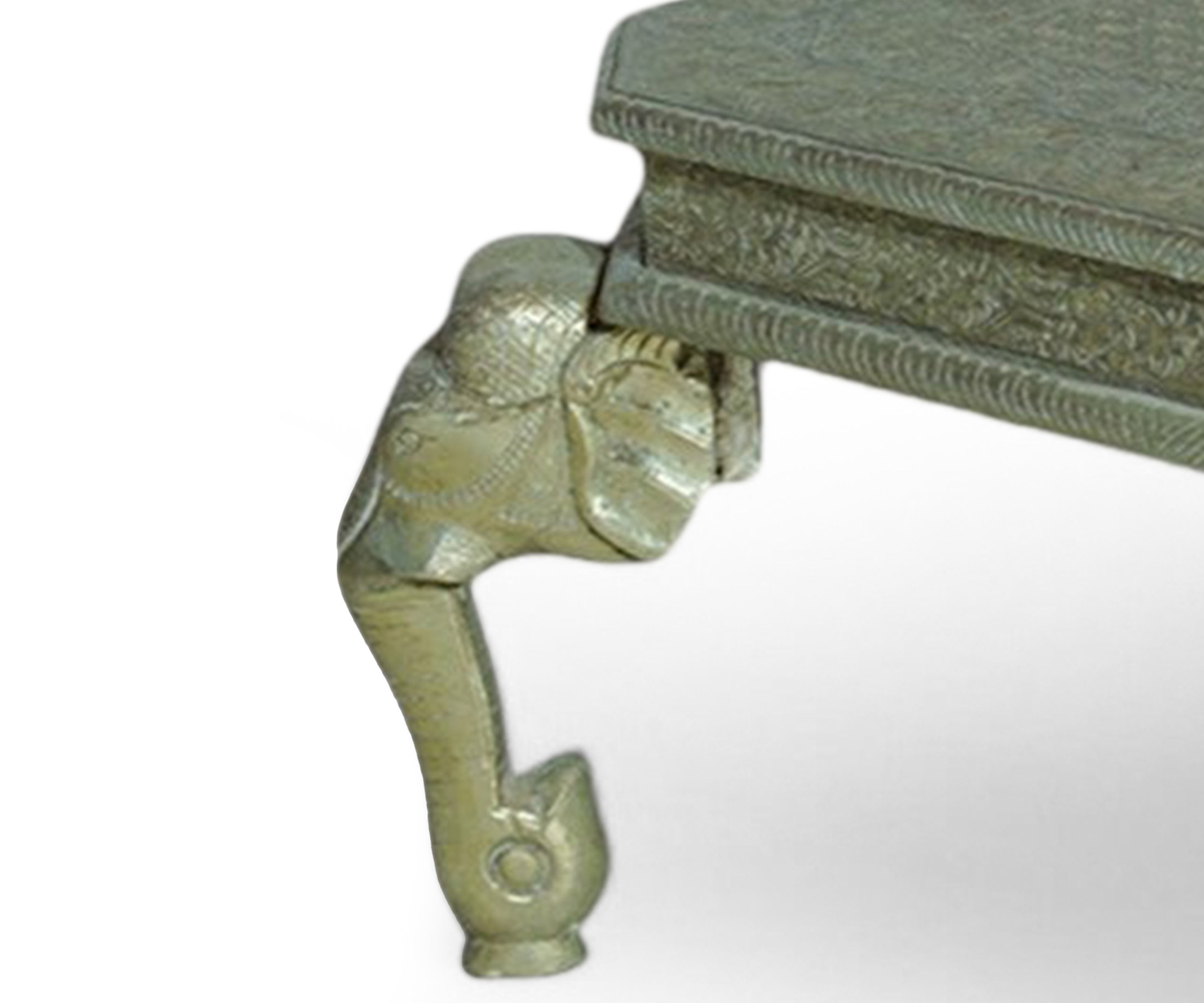 White Metal Rajasthani Carved Elephant Legs
