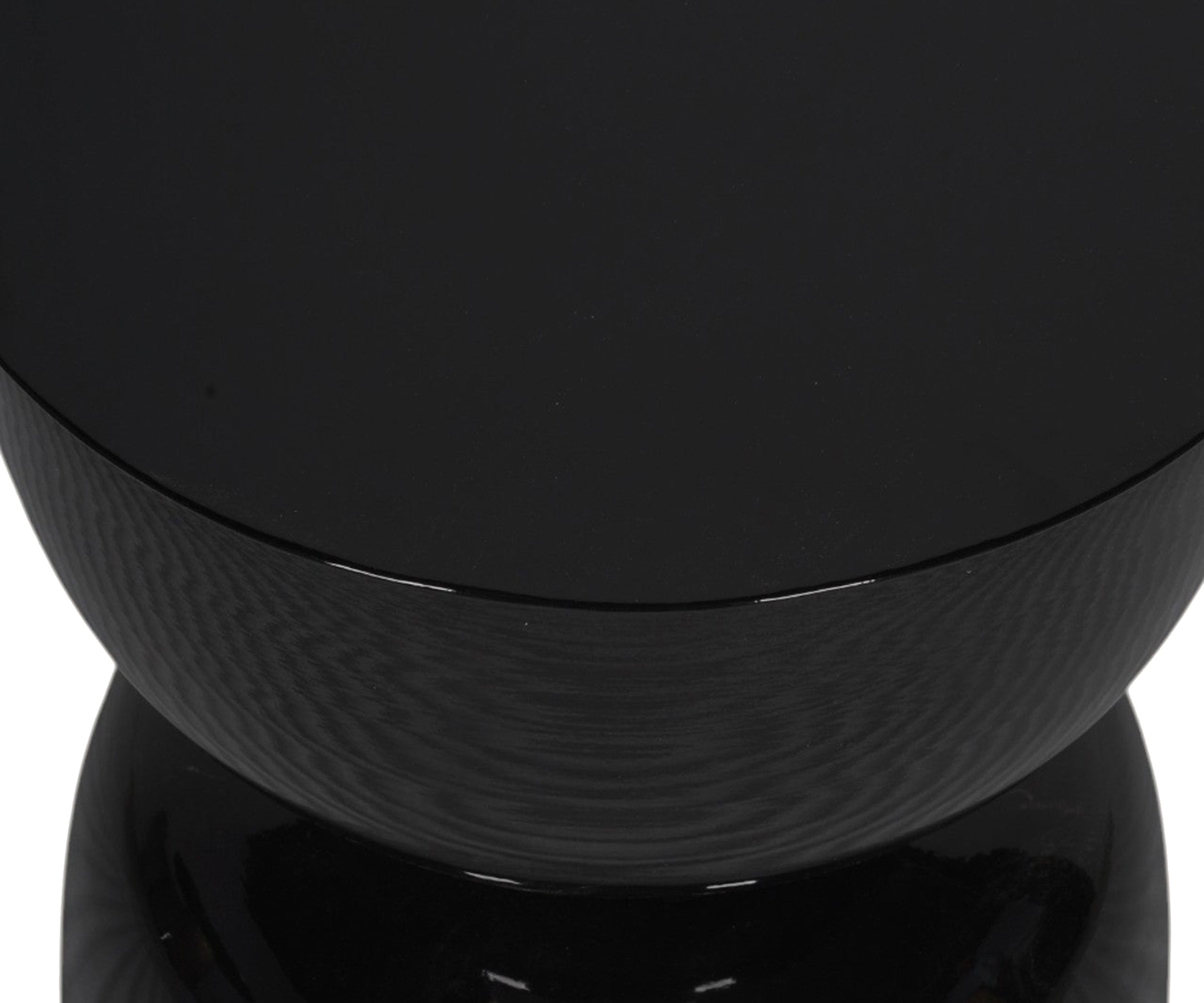 Modern Gloss Black Hourglass Side Table