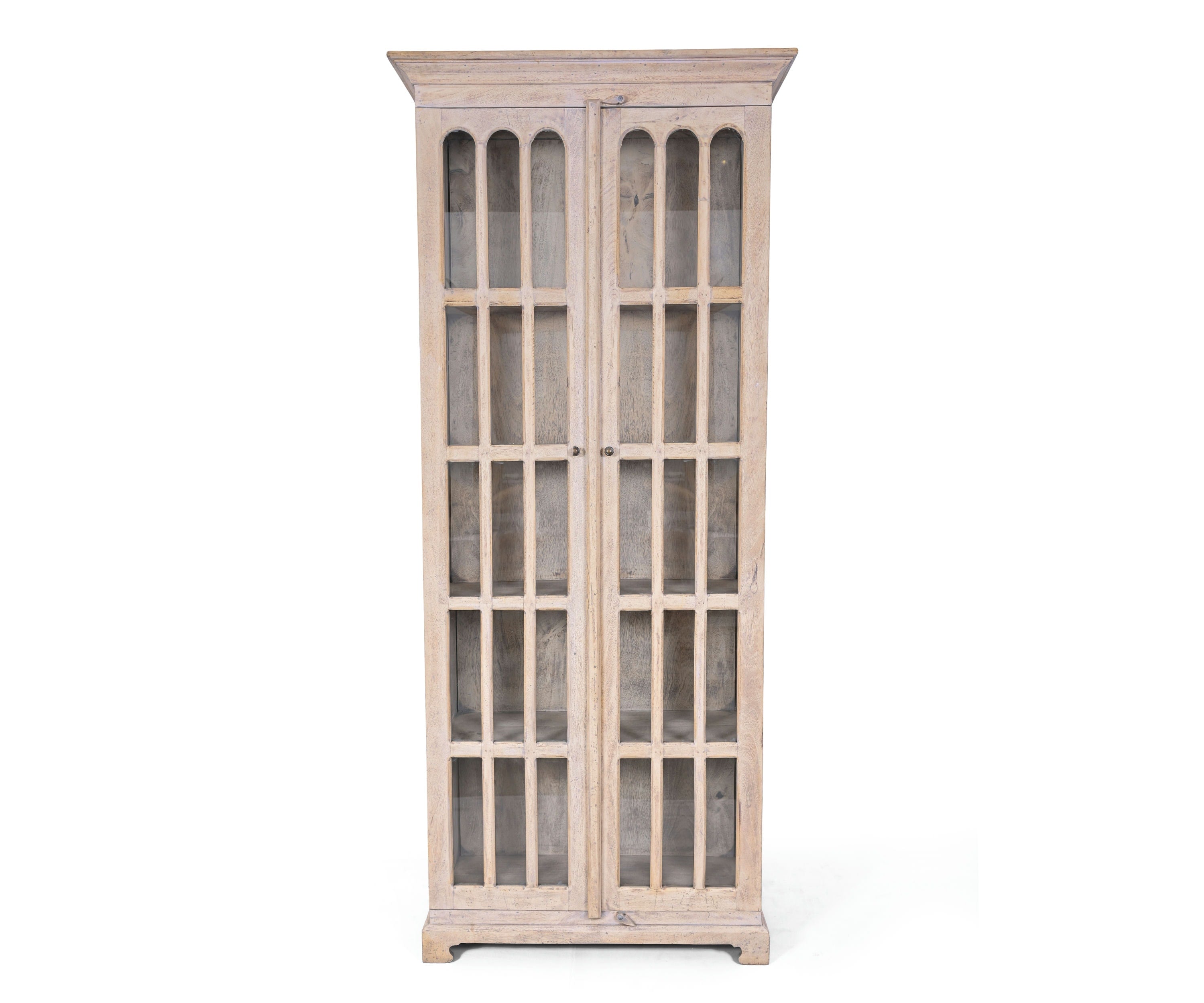 French Country Natural Brown Wood Cabinet