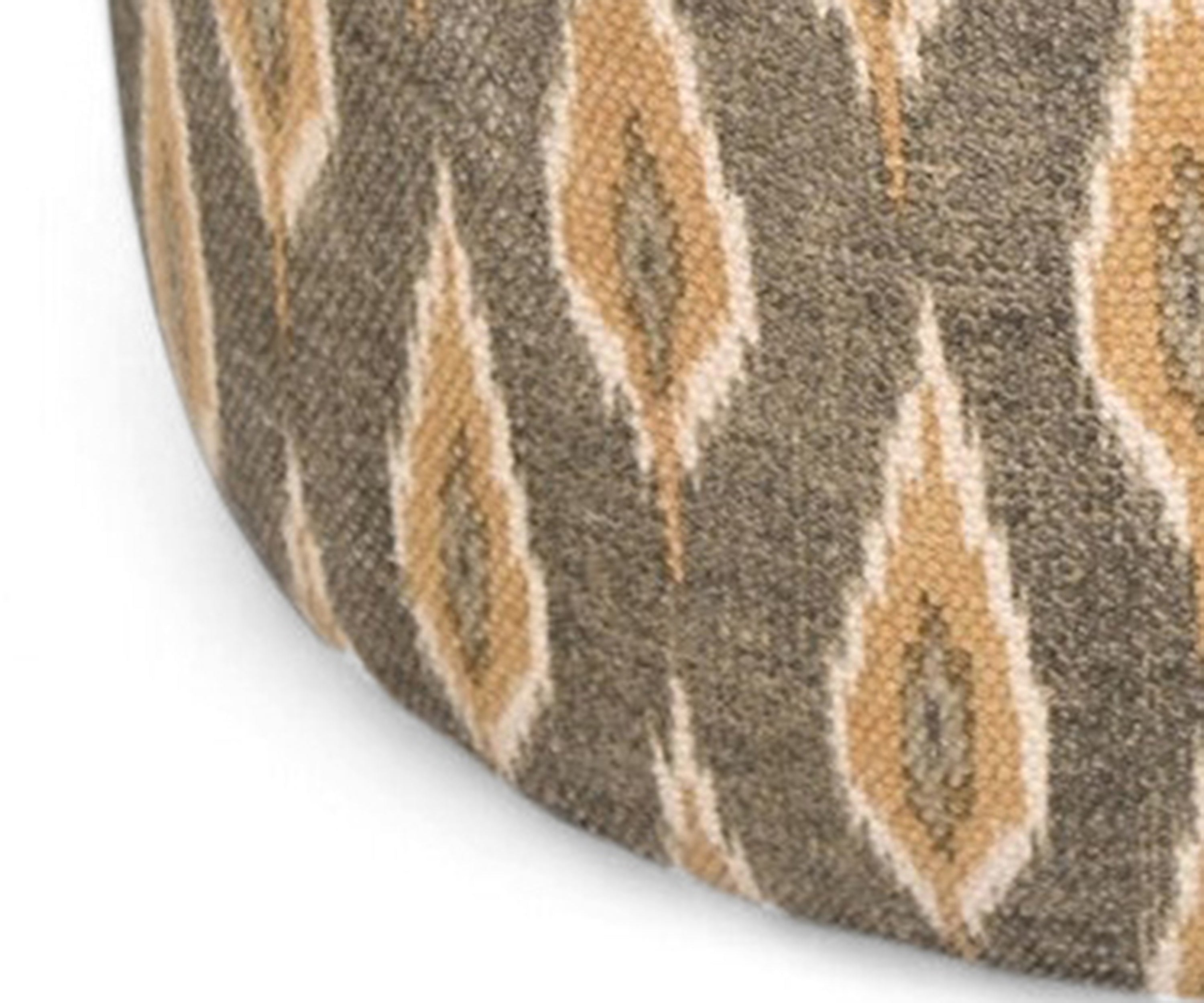 Round Handwoven Dhurrie Pouf