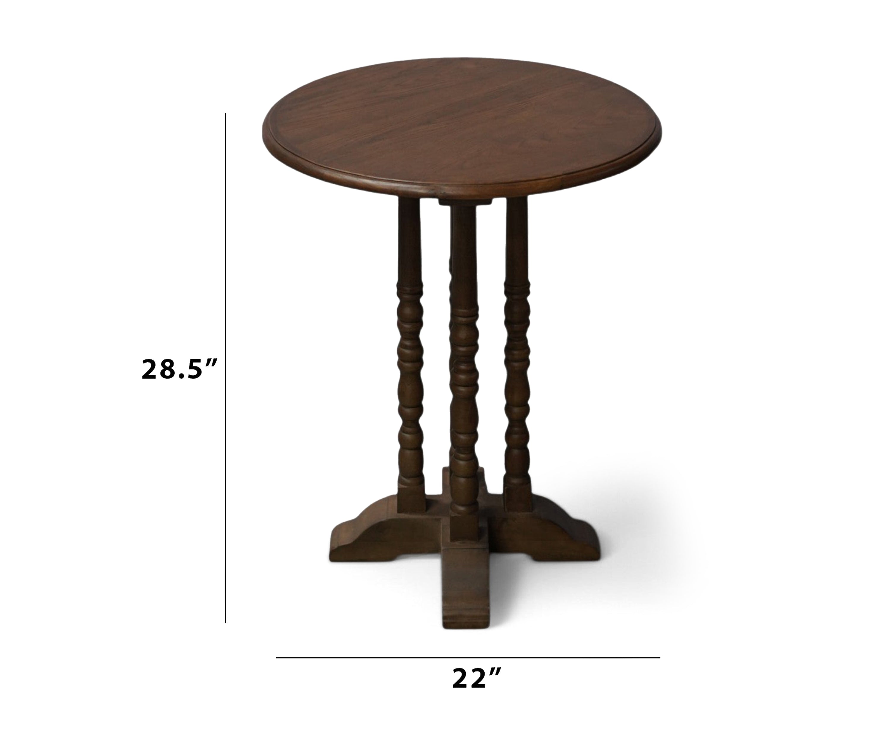 Tri spindle side table