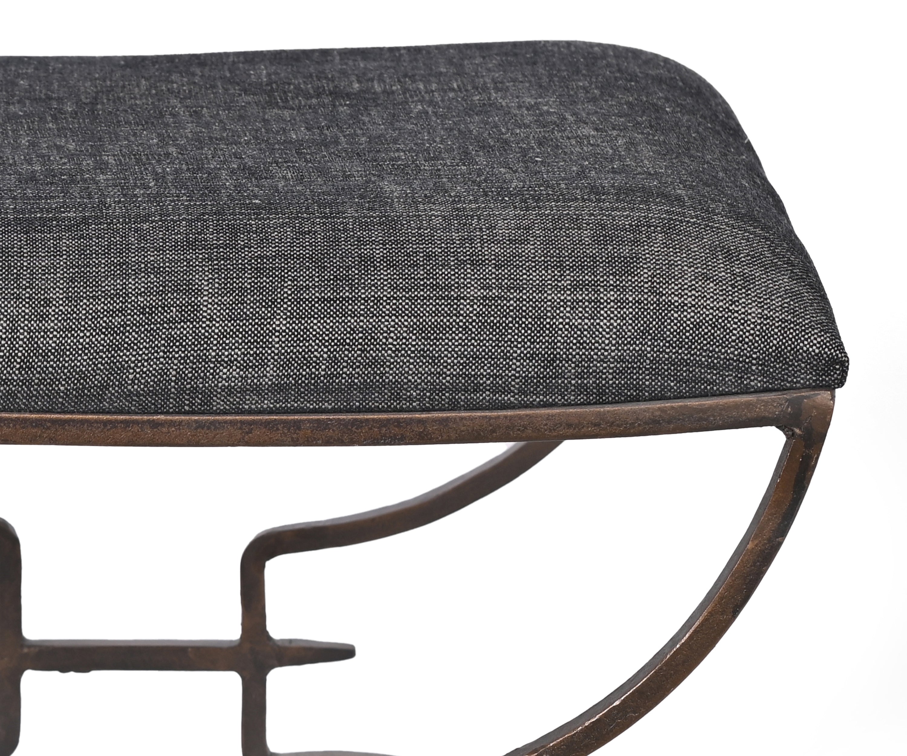 Iron Upholstered Stool
