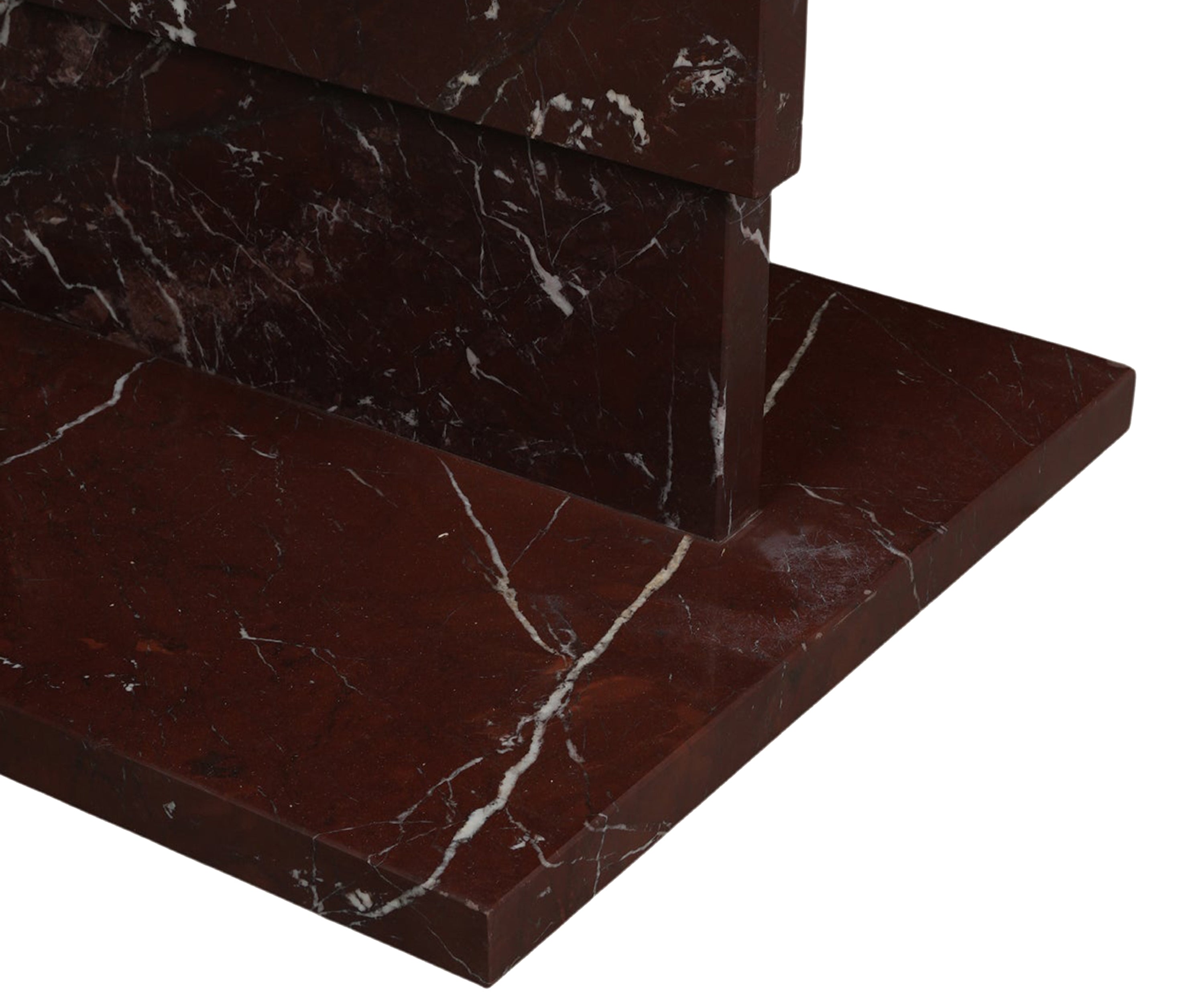 Modern Red Marble Accent Table